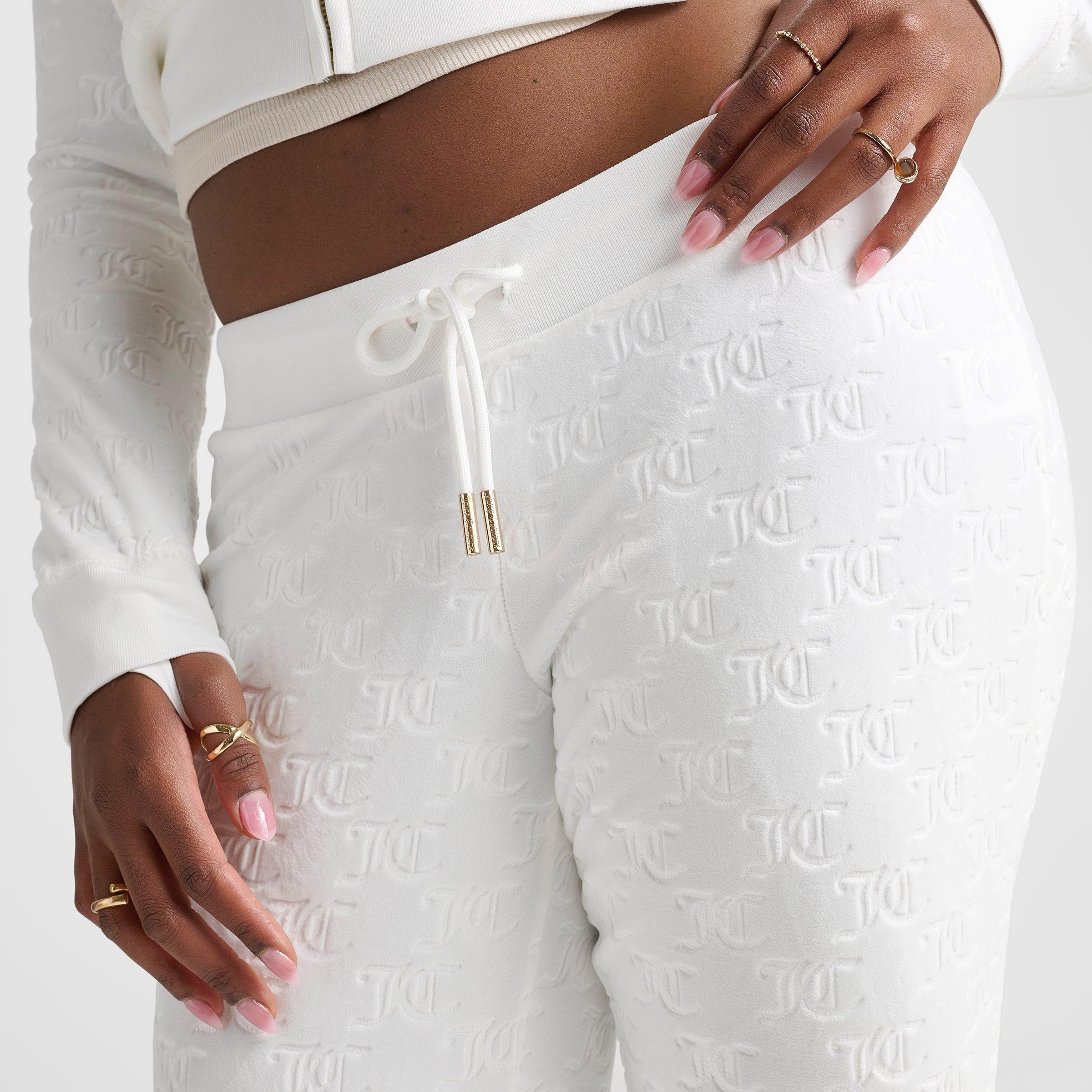 Women's Juicy Couture Big Bling Embossed Velour Track Pants