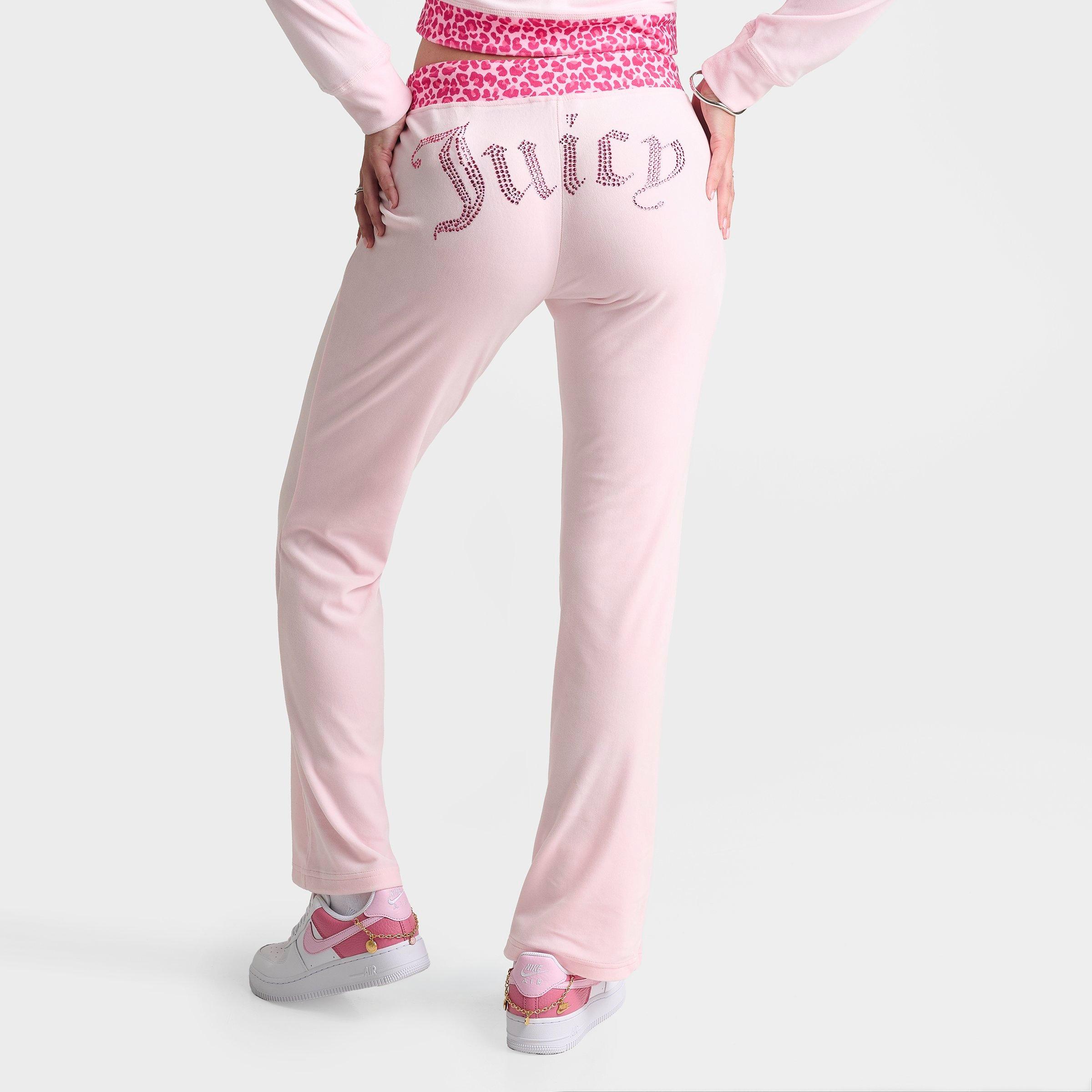 Women's Juicy Couture OG Big Bling Velour Leopard Print Track Pants