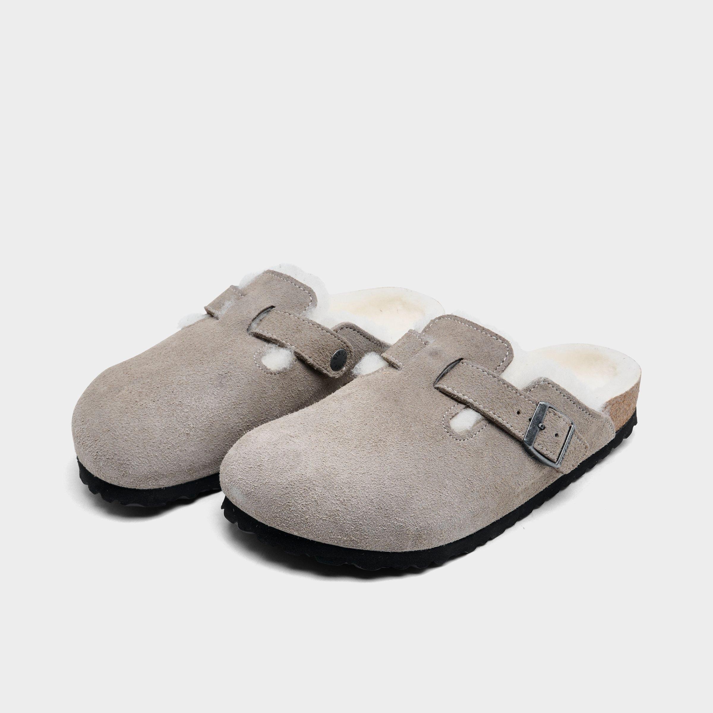 Women's Birkenstock Boston Shearling Suede Leather Clogs