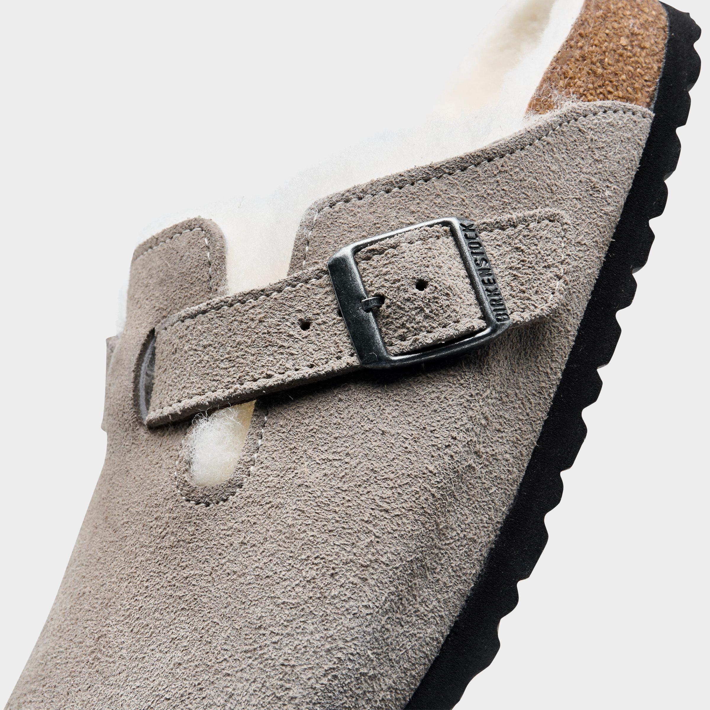 Women's Birkenstock Boston Shearling Suede Leather Clogs