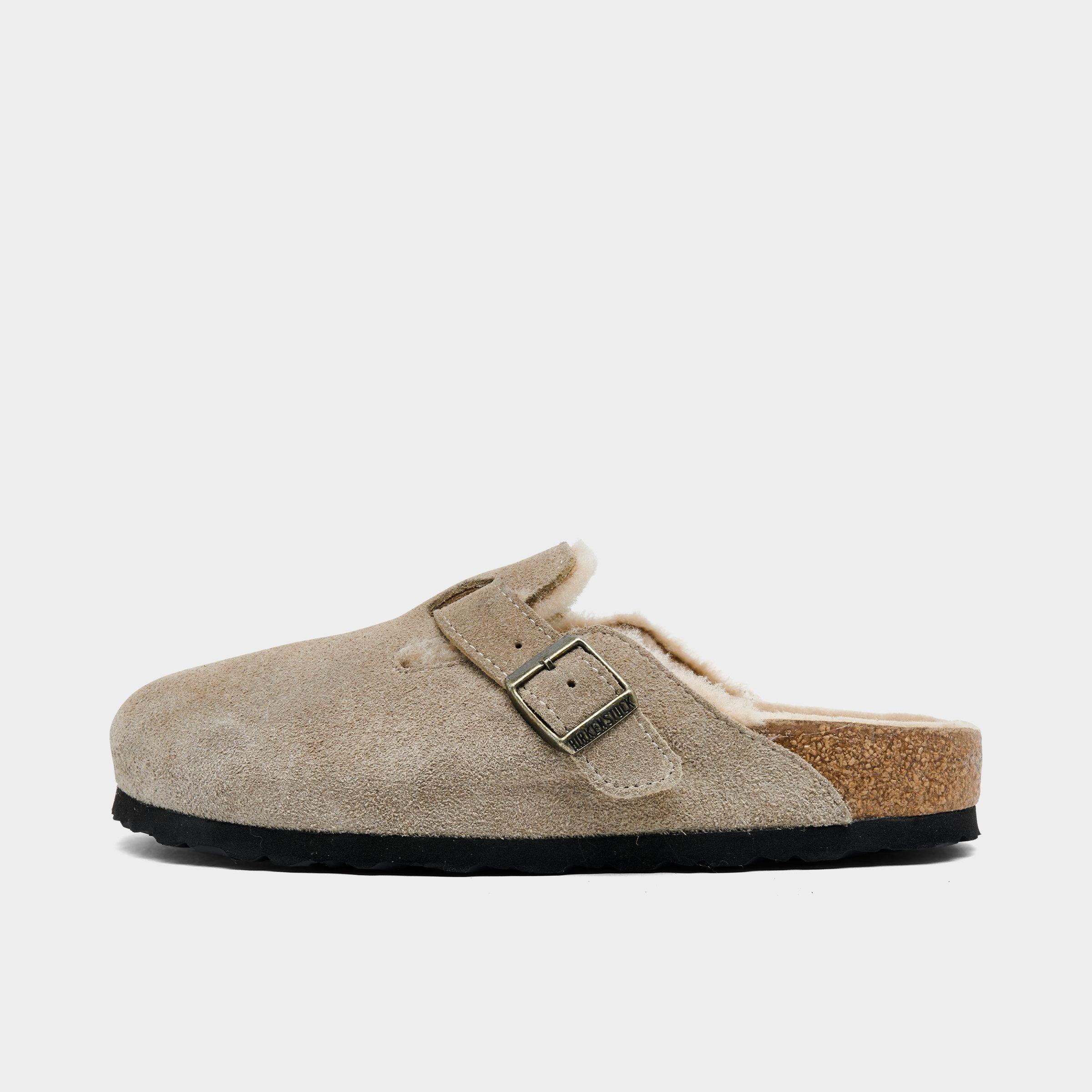 Women's Birkenstock Boston Shearling Suede Leather Clogs