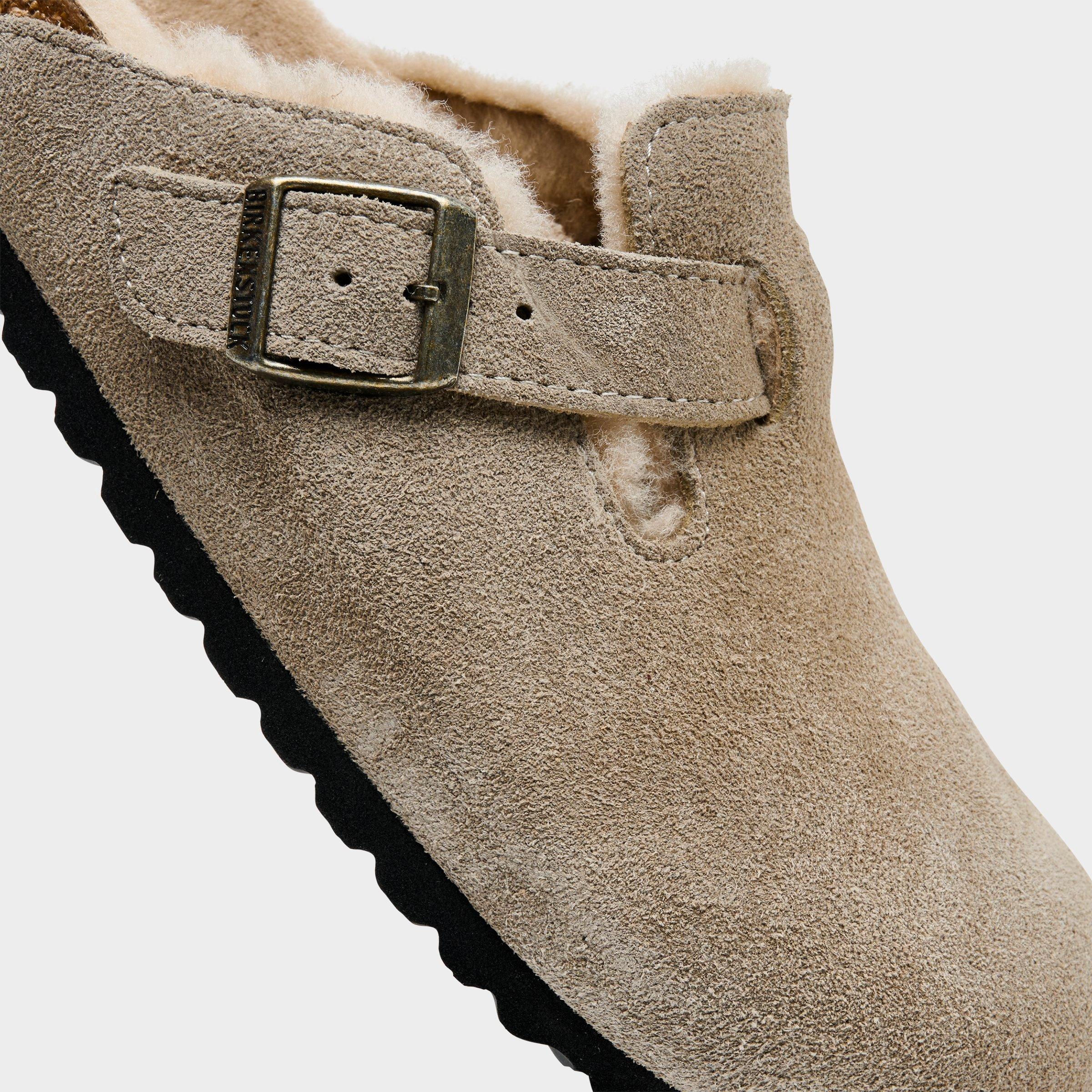 Women's Birkenstock Boston Shearling Suede Leather Clogs