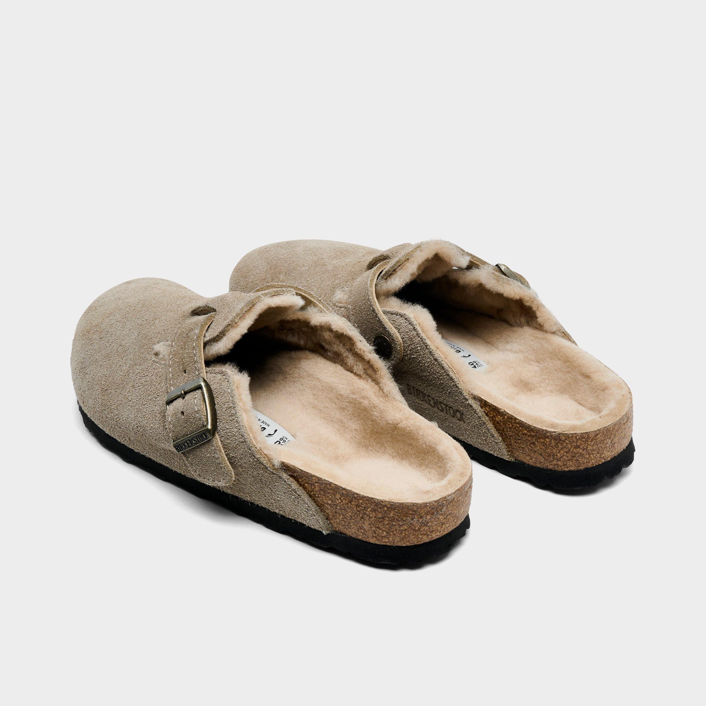 Women's Birkenstock Boston Shearling Suede Leather Clogs