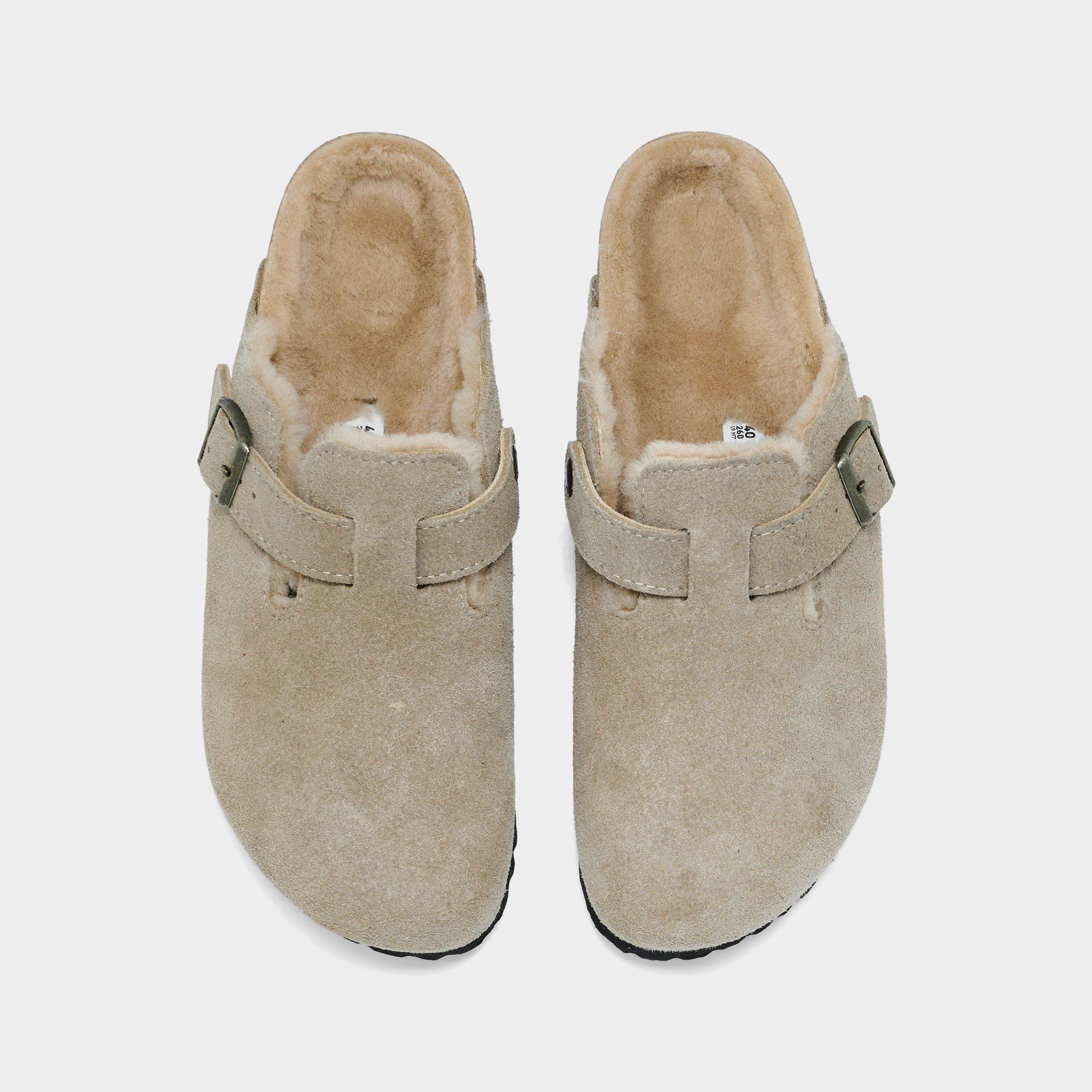 Women's Birkenstock Boston Shearling Suede Leather Clogs