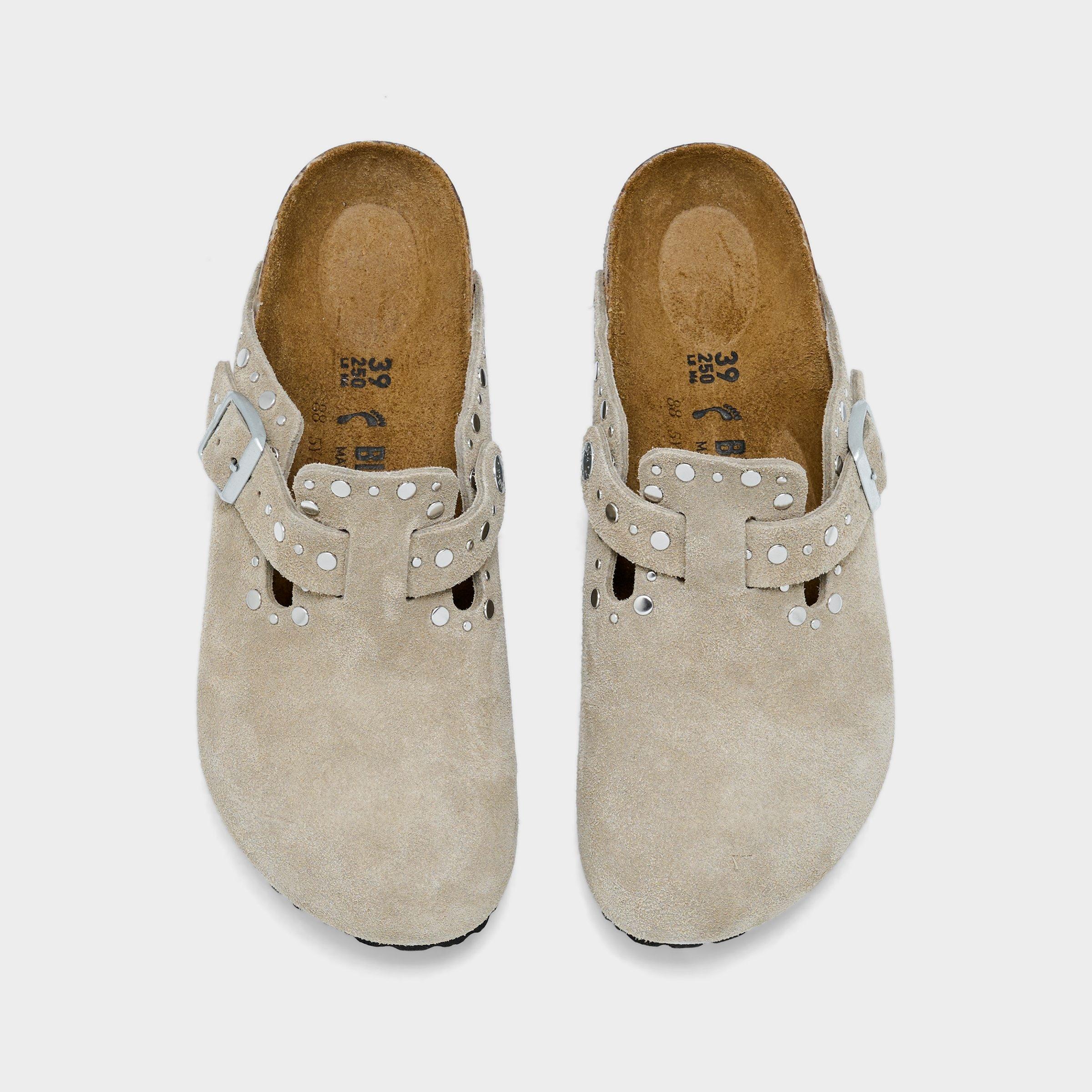 Women's Birkenstock Boston Rivets Suede Leather Clogs