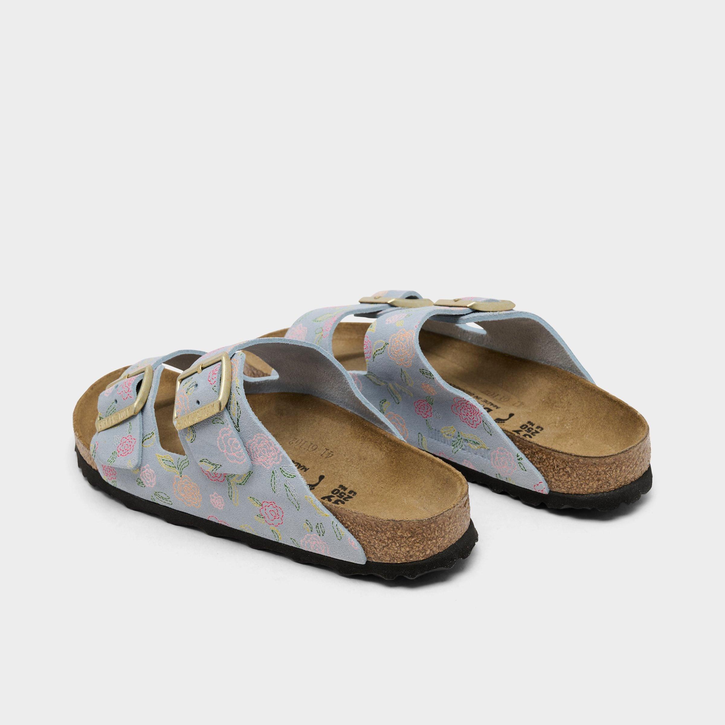 Women's Birkenstock Arizona Flower Print Suede Leather Sandals