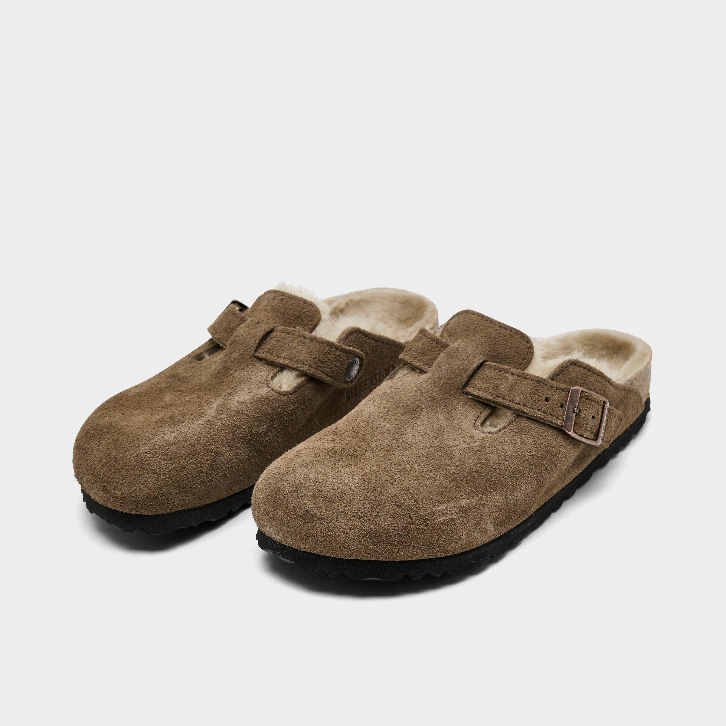Women's Birkenstock Boston Shearling Suede Leather Clogs