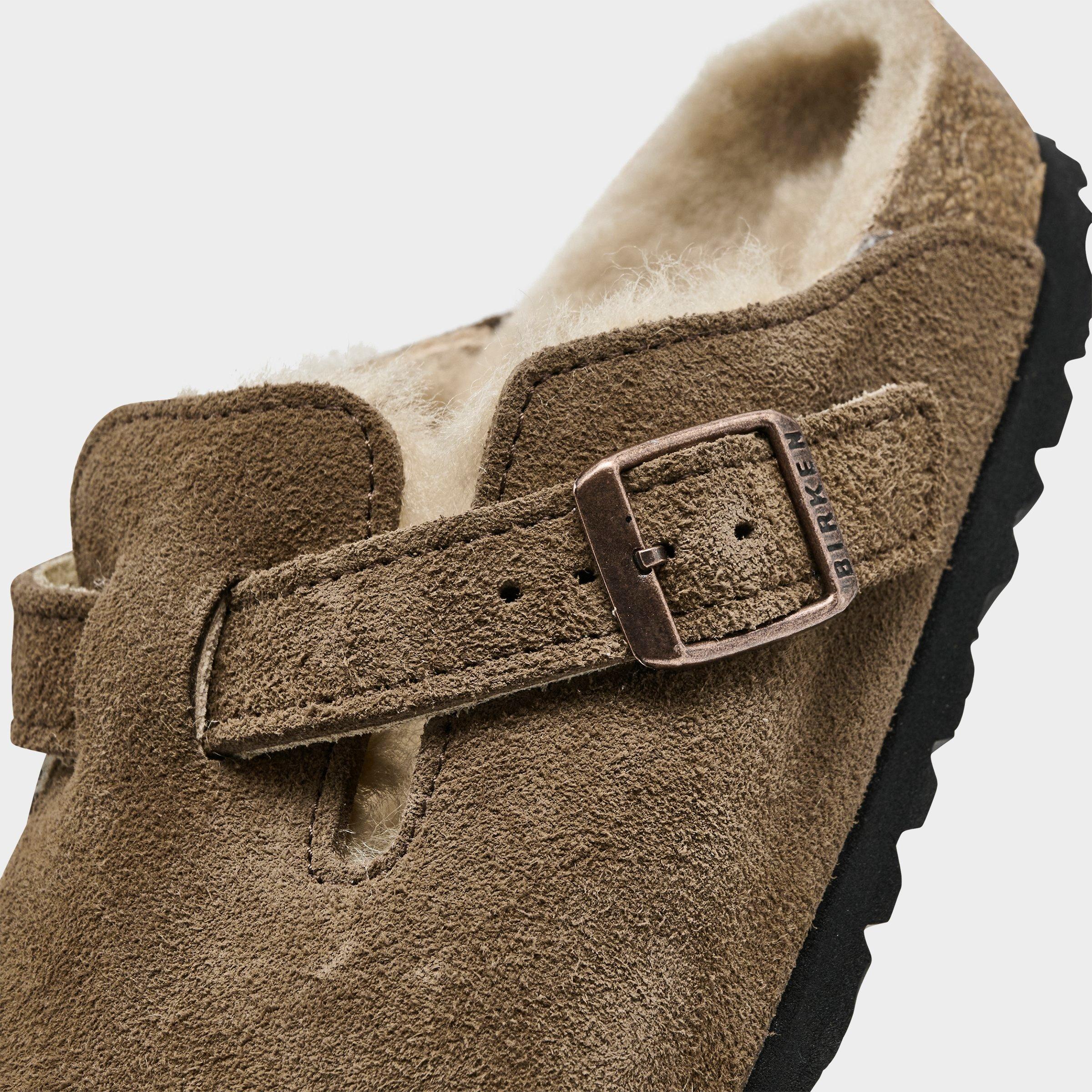 Women's Birkenstock Boston Shearling Suede Leather Clogs
