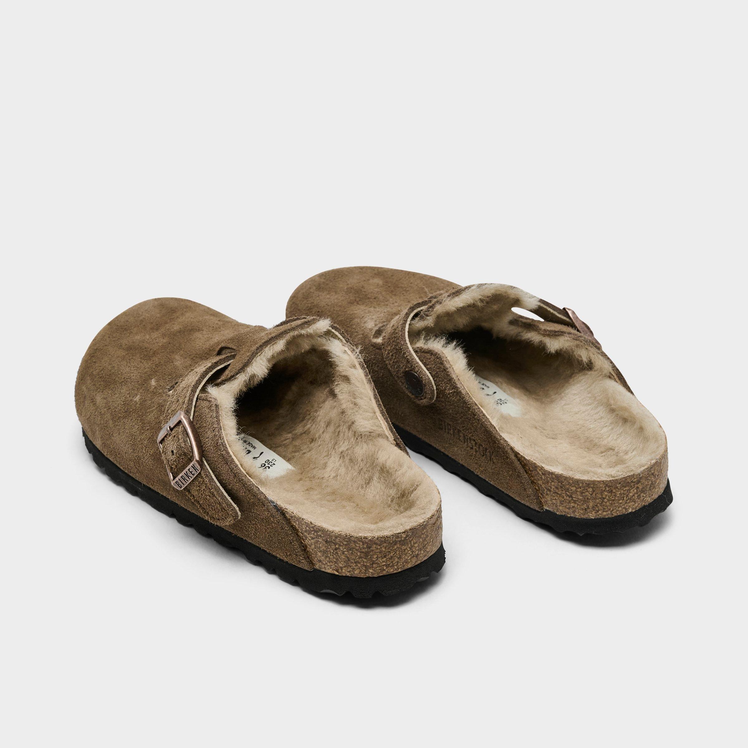 Women's Birkenstock Boston Shearling Suede Leather Clogs