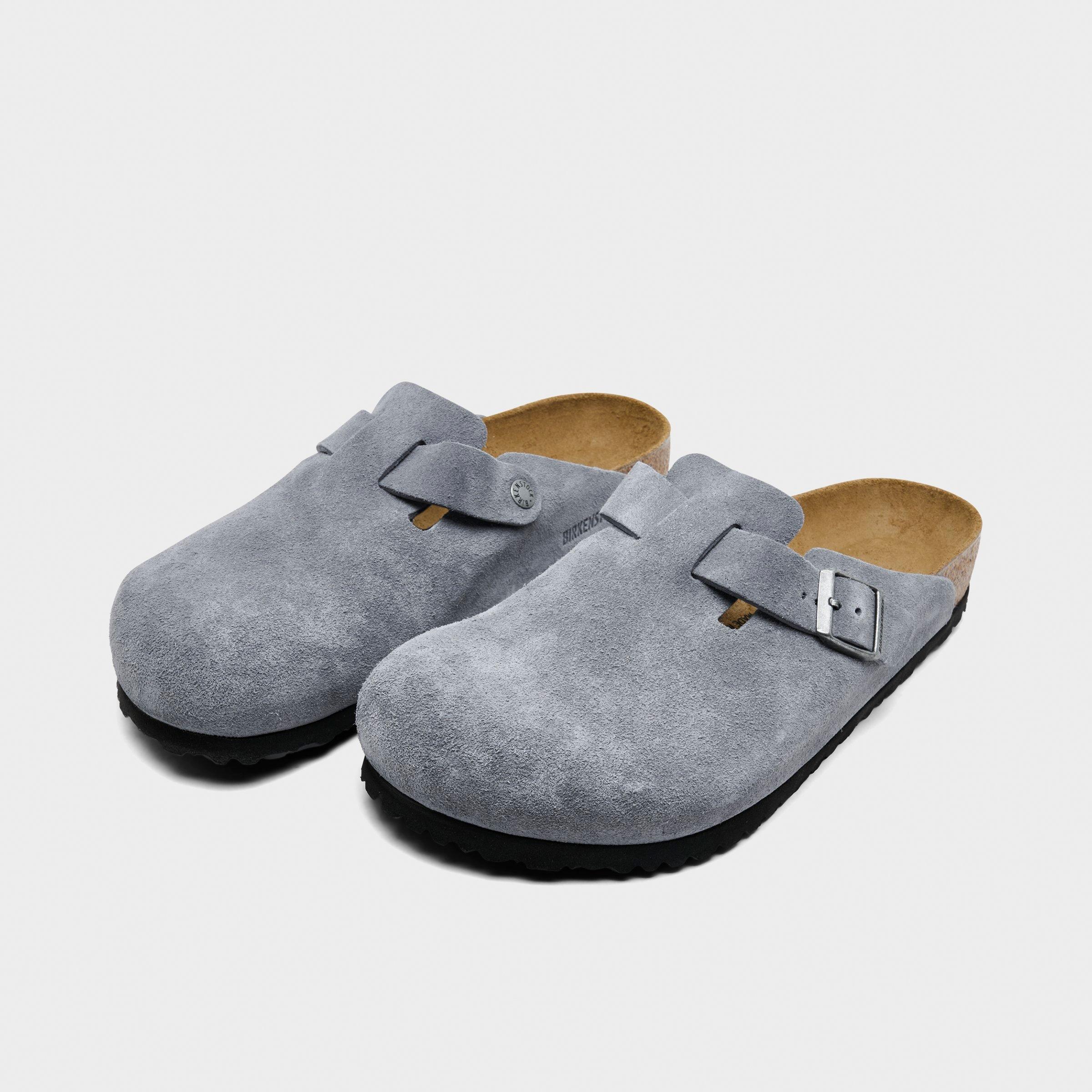 Men's Birkenstock Boston Suede Leather Birko-Flor Clogs