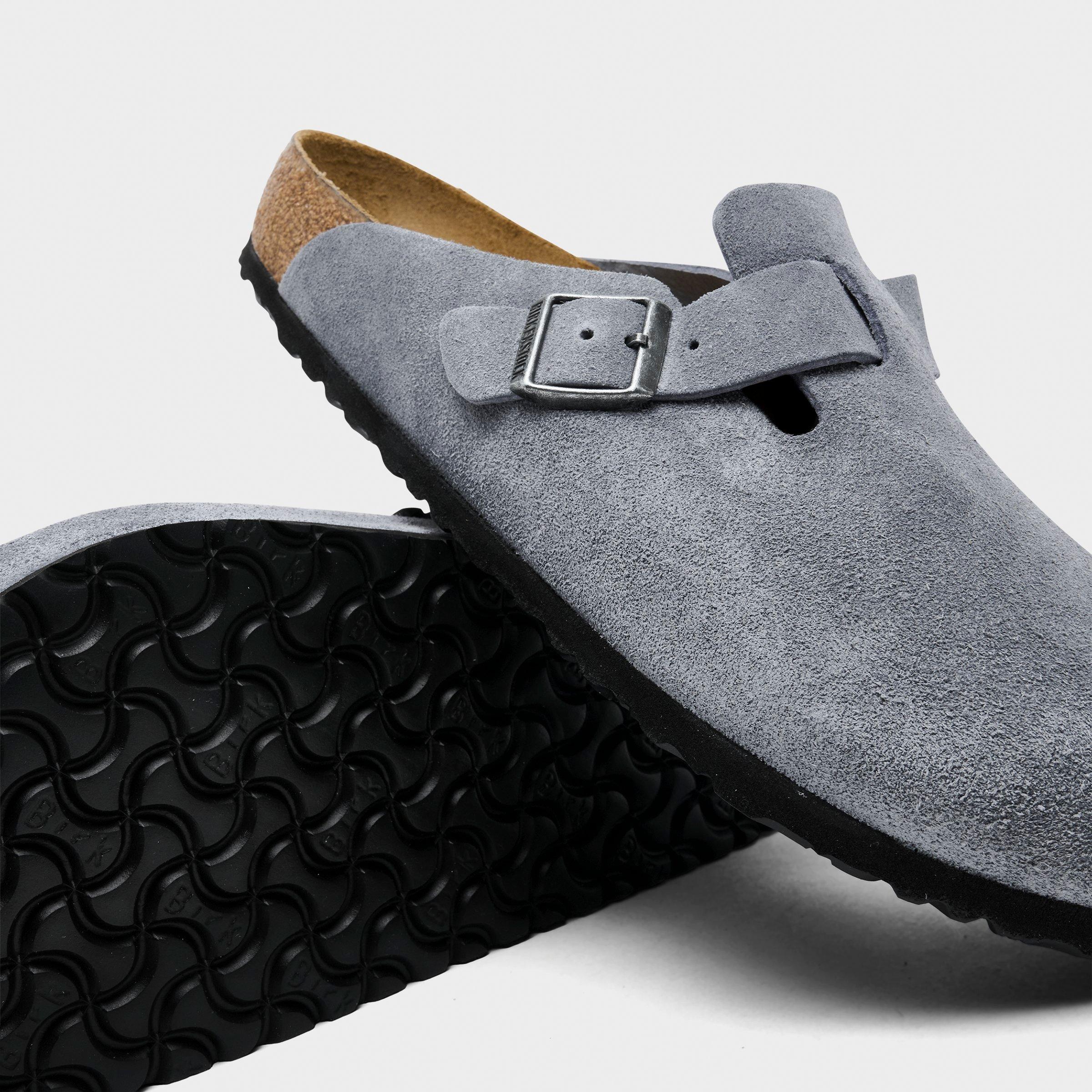 Men's Birkenstock Boston Suede Leather Birko-Flor Clogs