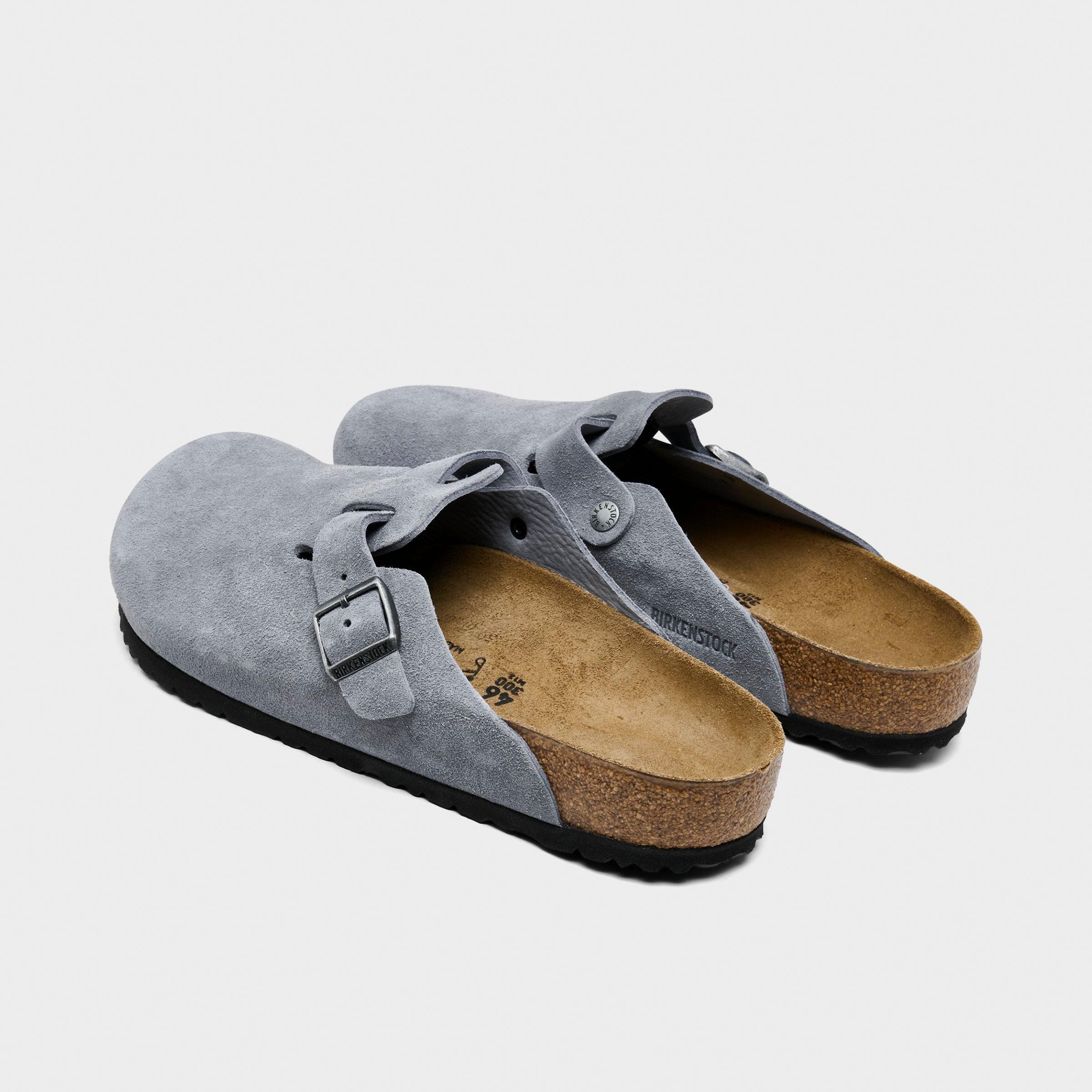 Men's Birkenstock Boston Suede Leather Birko-Flor Clogs