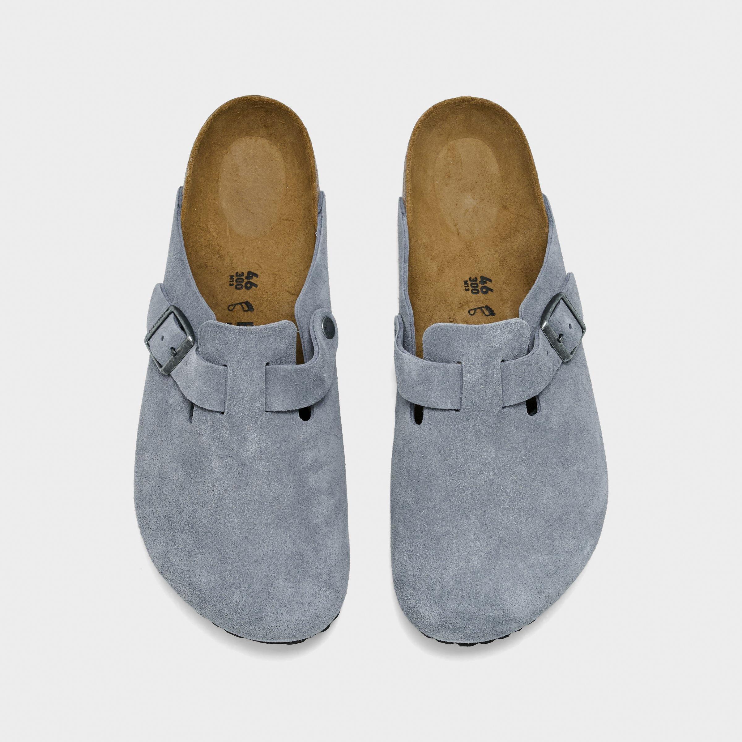 Men's Birkenstock Boston Suede Leather Birko-Flor Clogs