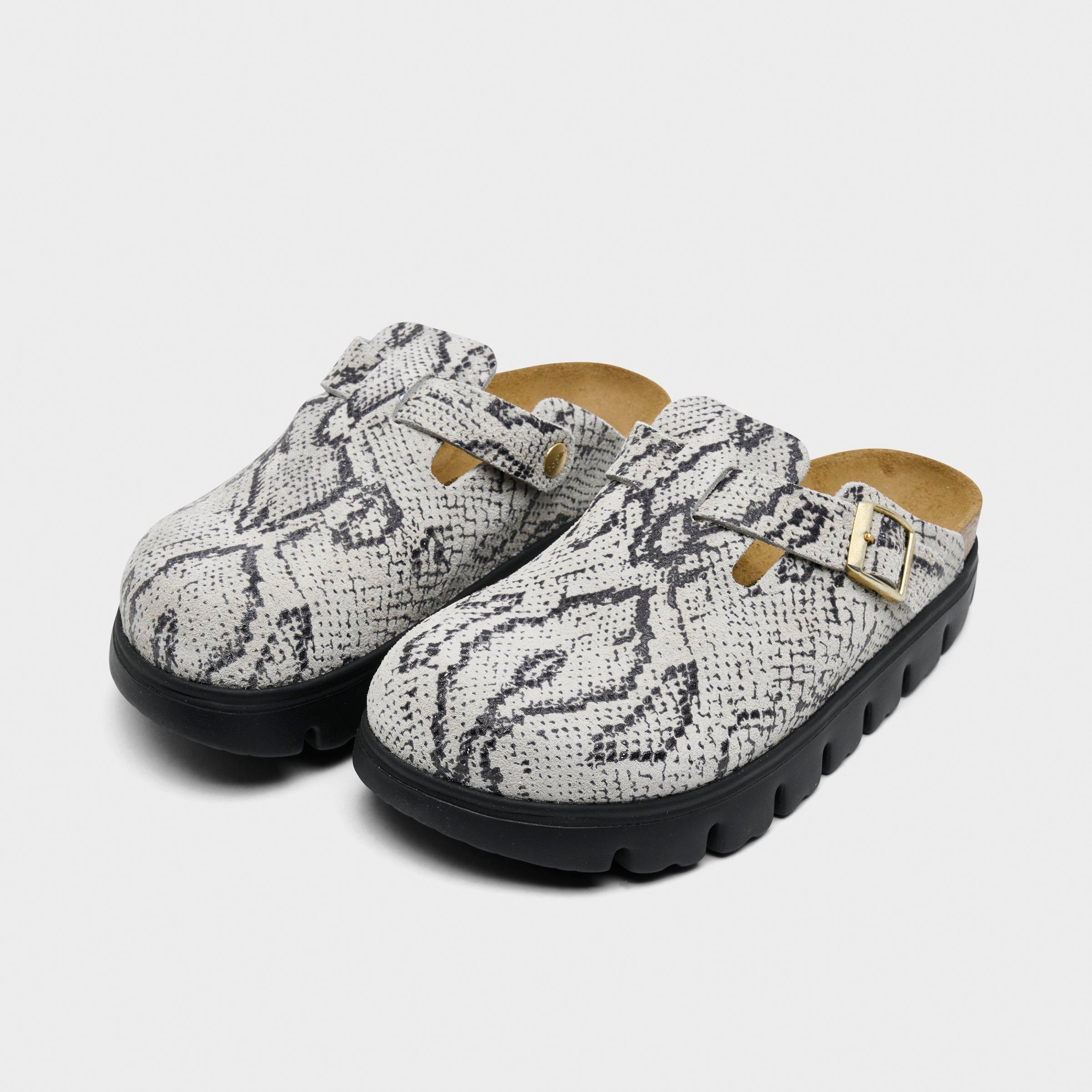 Women's Birkenstock Boston Chunky Snakeskin Platform Clogs