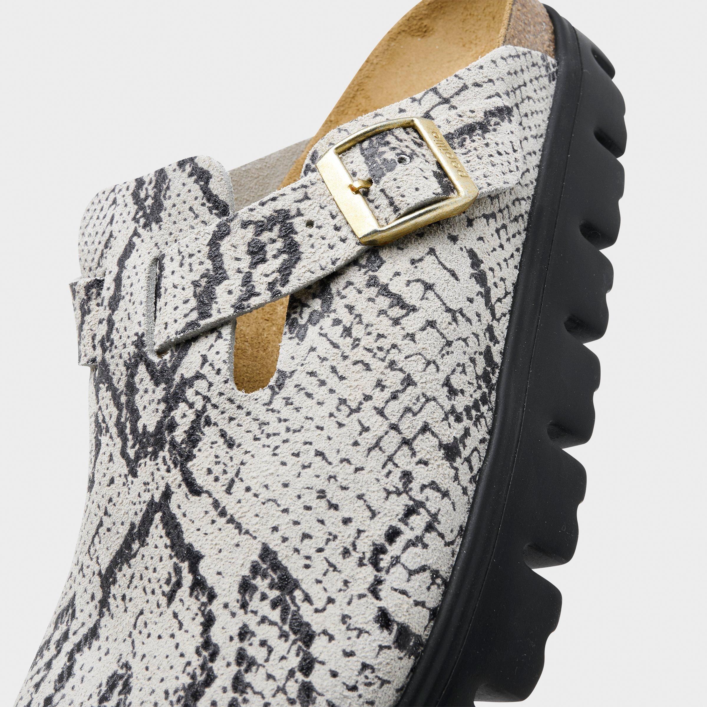 Women's Birkenstock Boston Chunky Snakeskin Platform Clogs