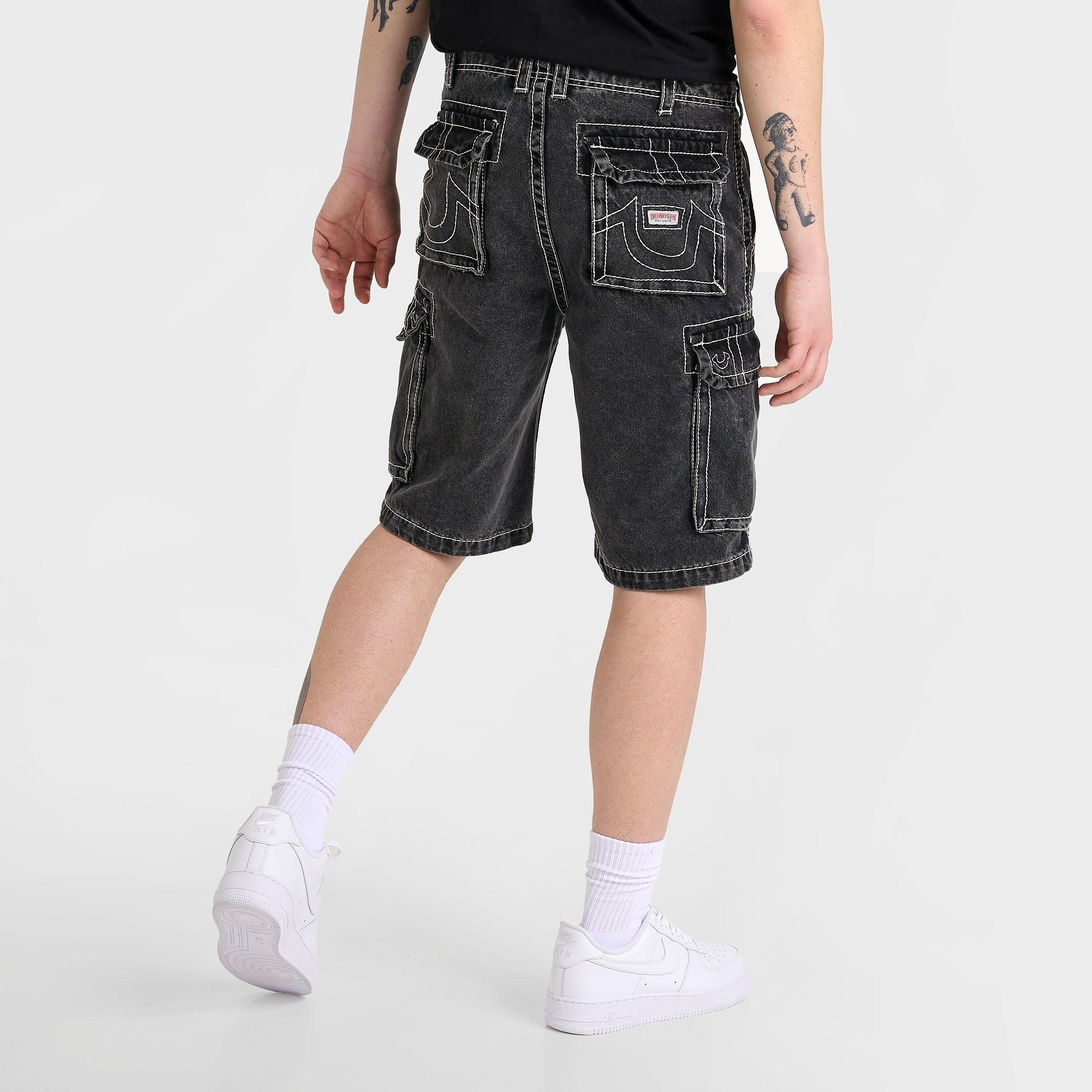 Men's True Religion Vinny Big T Cargo Denim Jean Shorts