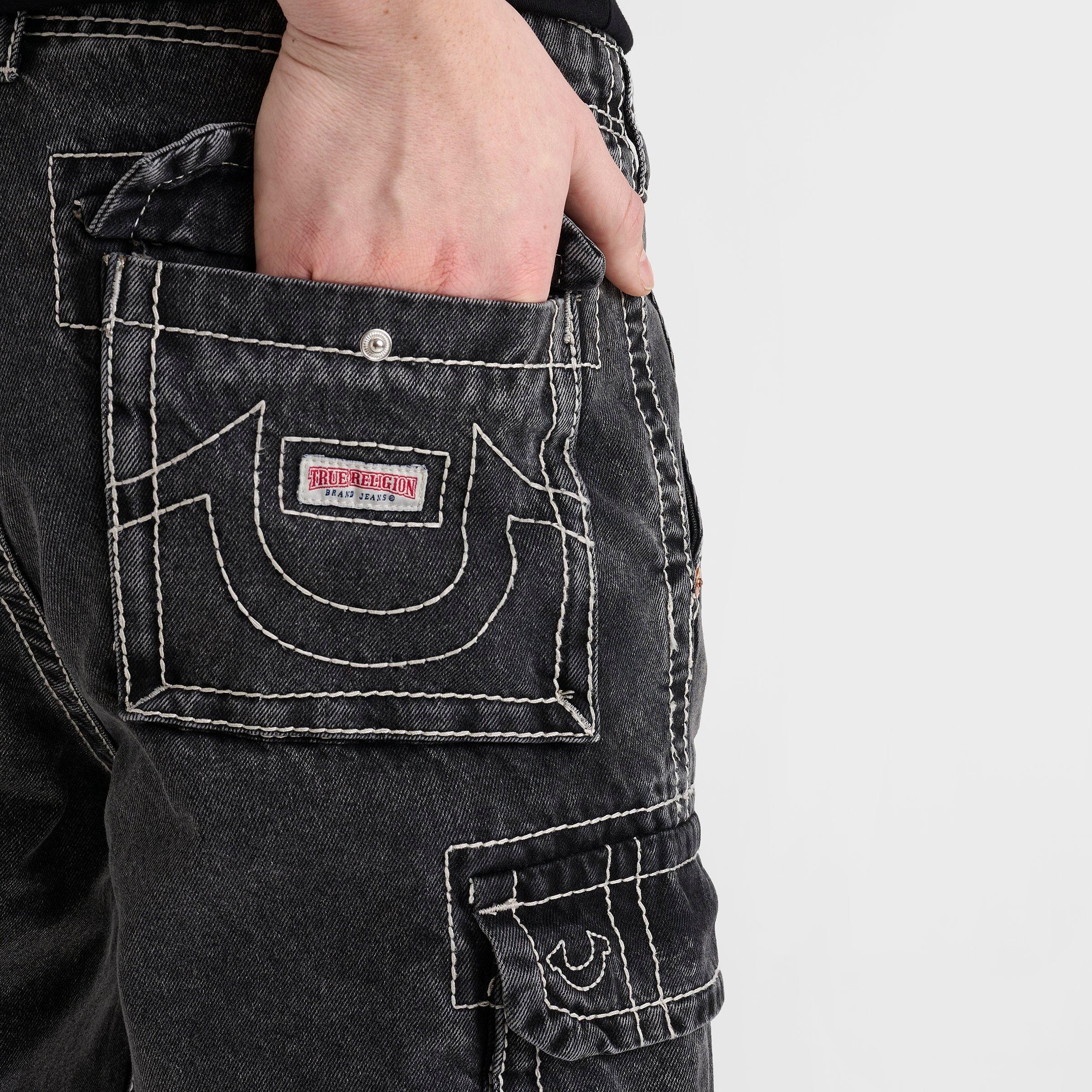 Men's True Religion Vinny Big T Cargo Denim Jean Shorts
