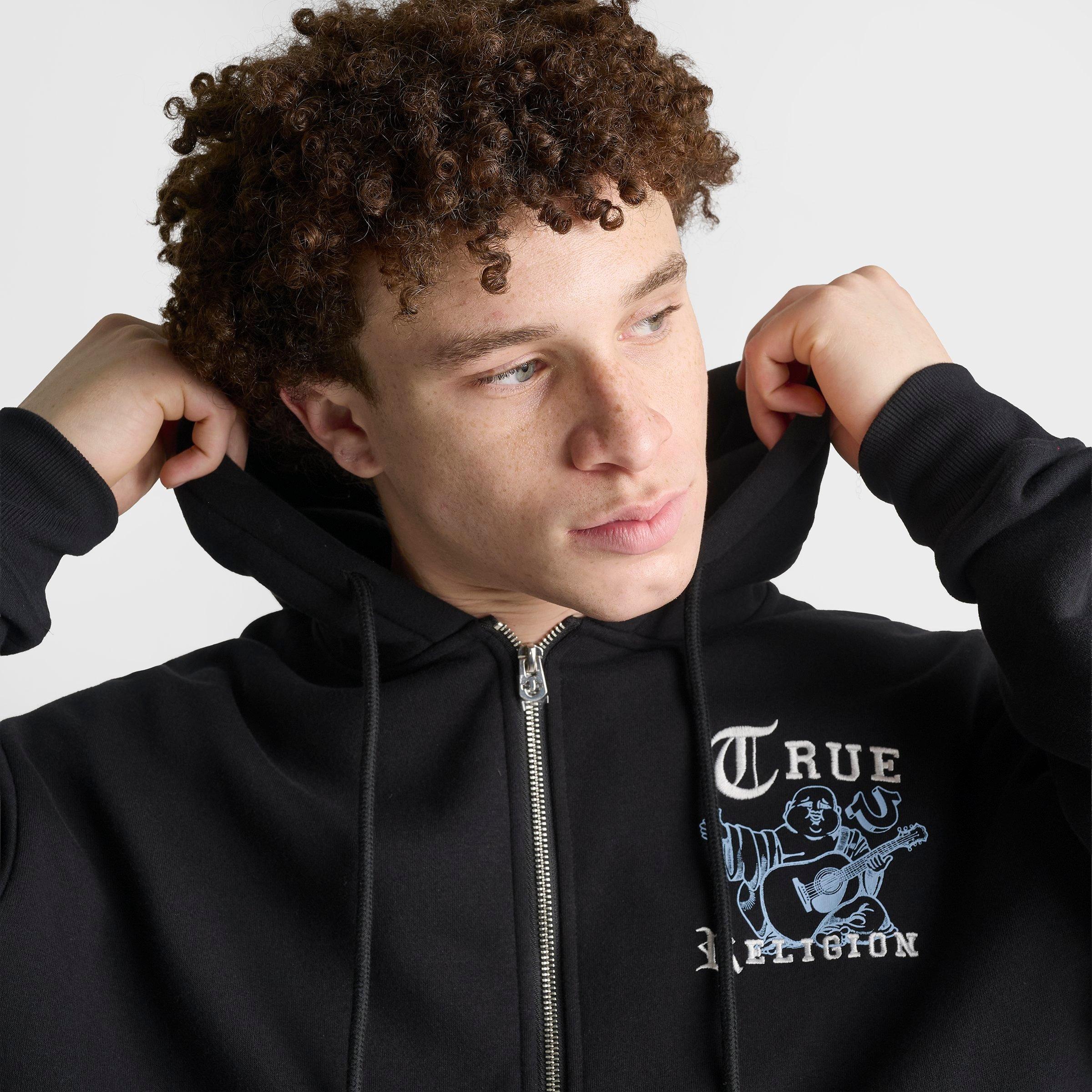 Men's True Religion Buddha Old English Logo Full-Zip Hoodie