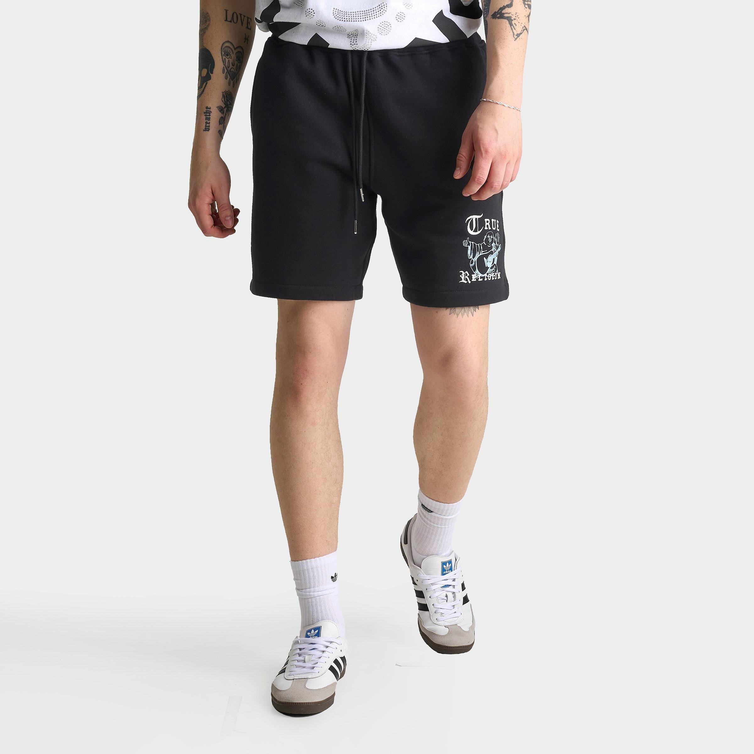 Men's True Religion Buddha Old English Logo Fleece Shorts