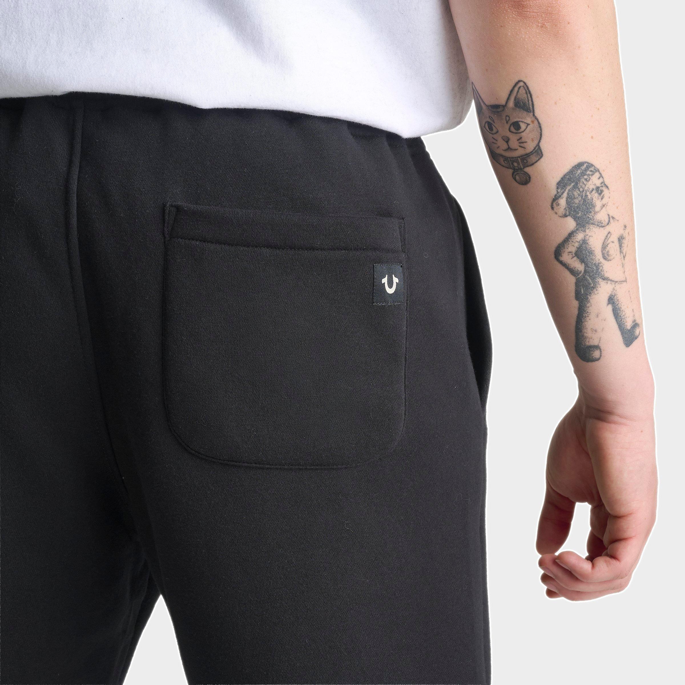 Men's True Religion Buddha Old English Logo Fleece Shorts