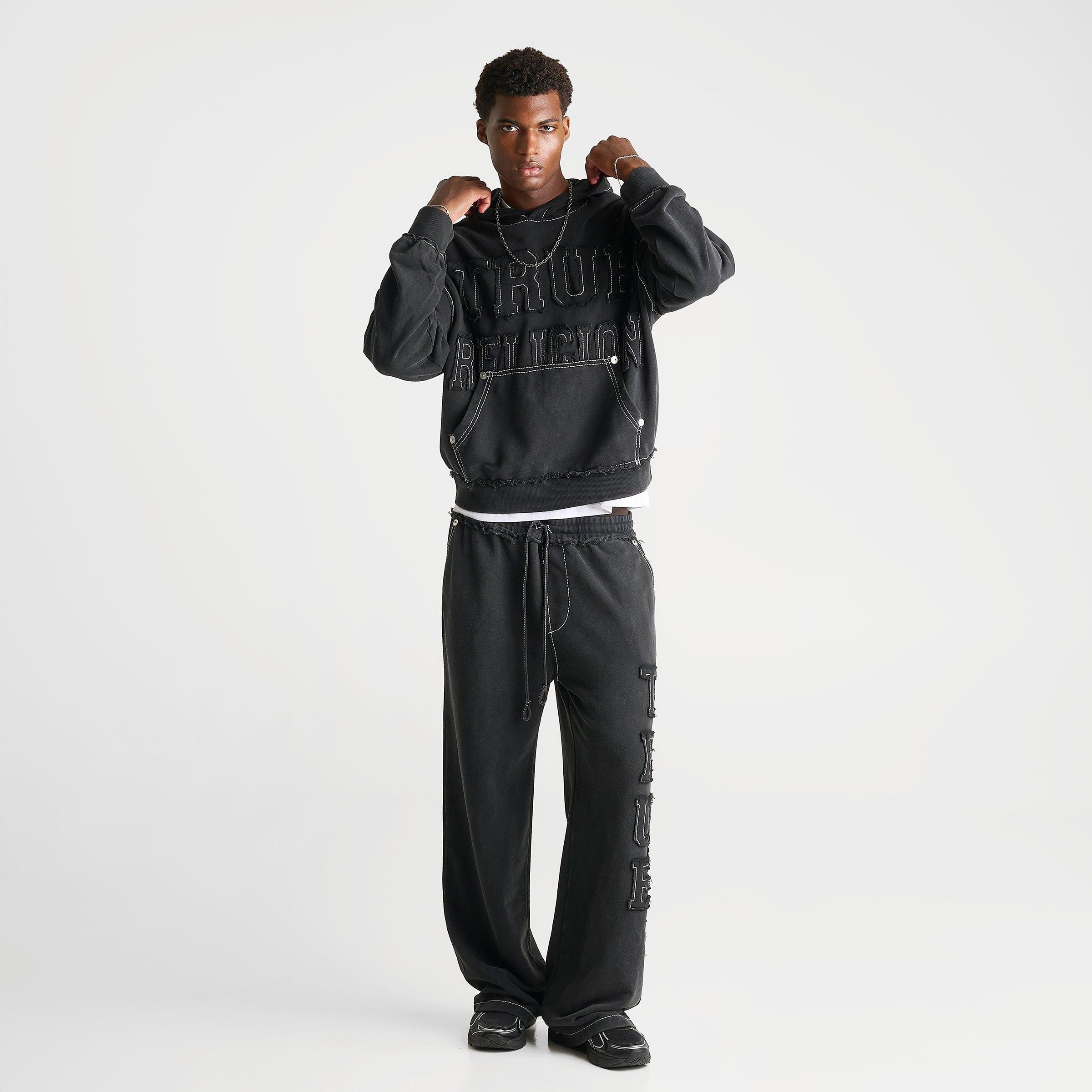 Men's True Religion Logo Appliqué Big T Boxy Hoodie