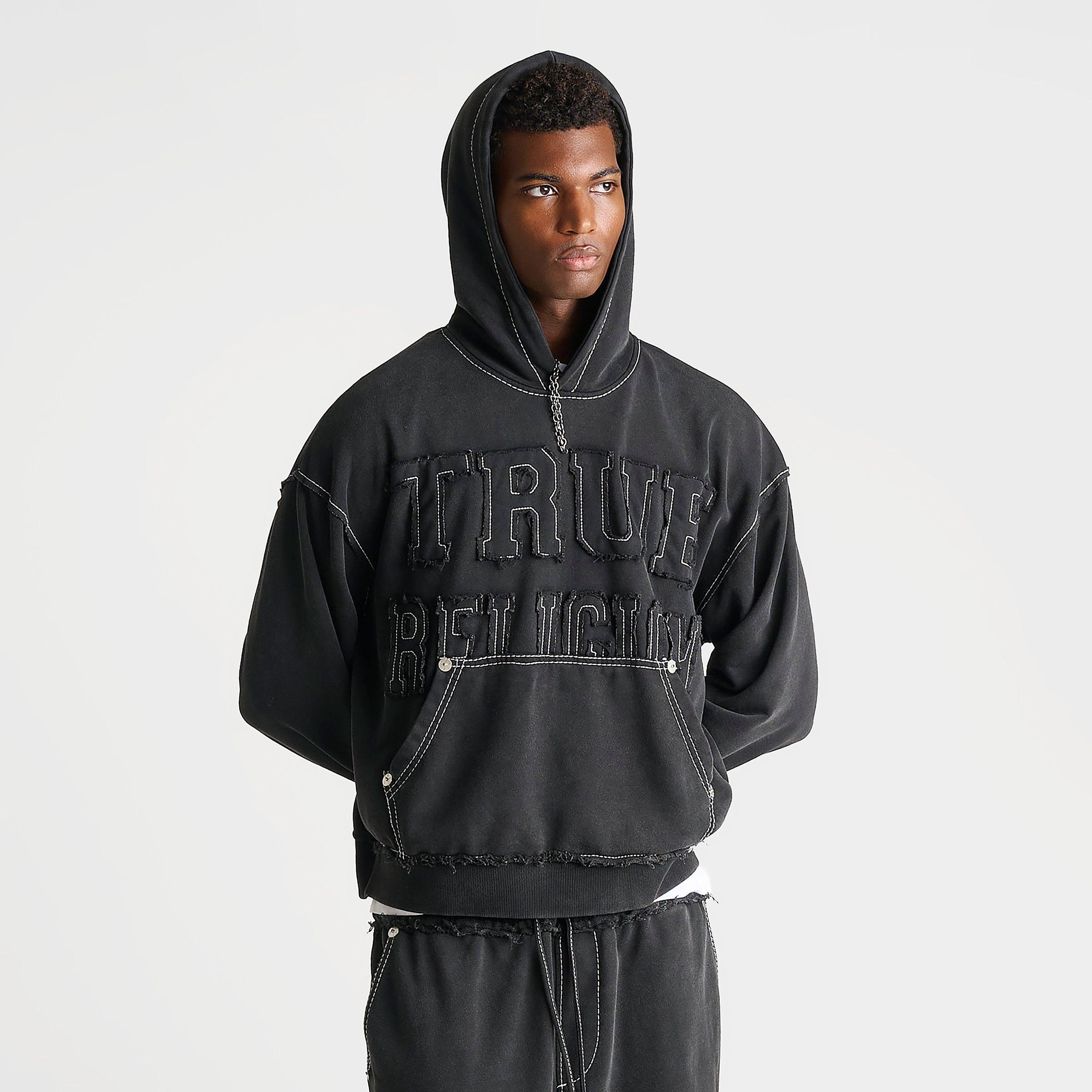 Men's True Religion Logo Appliqué Big T Boxy Hoodie