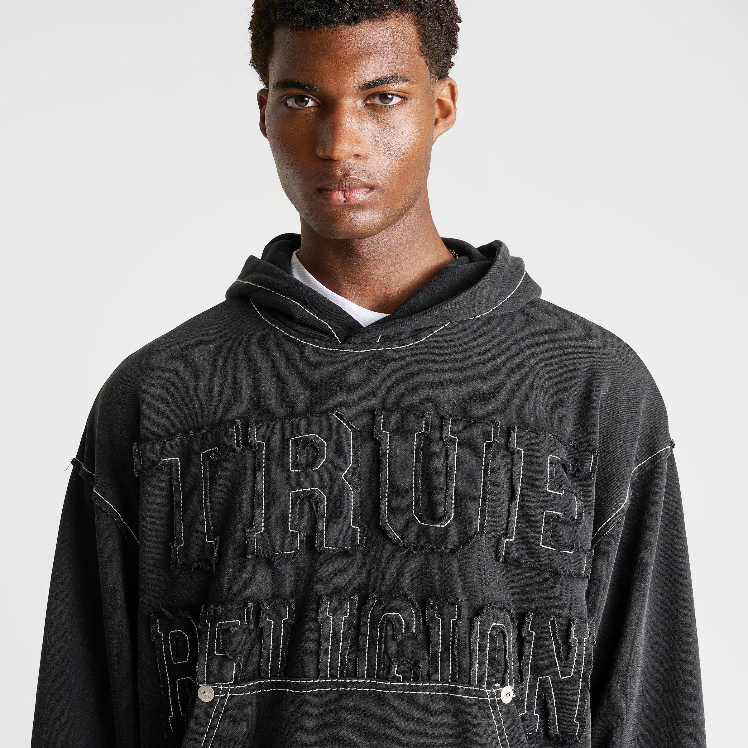 Men's True Religion Logo Appliqué Big T Boxy Hoodie
