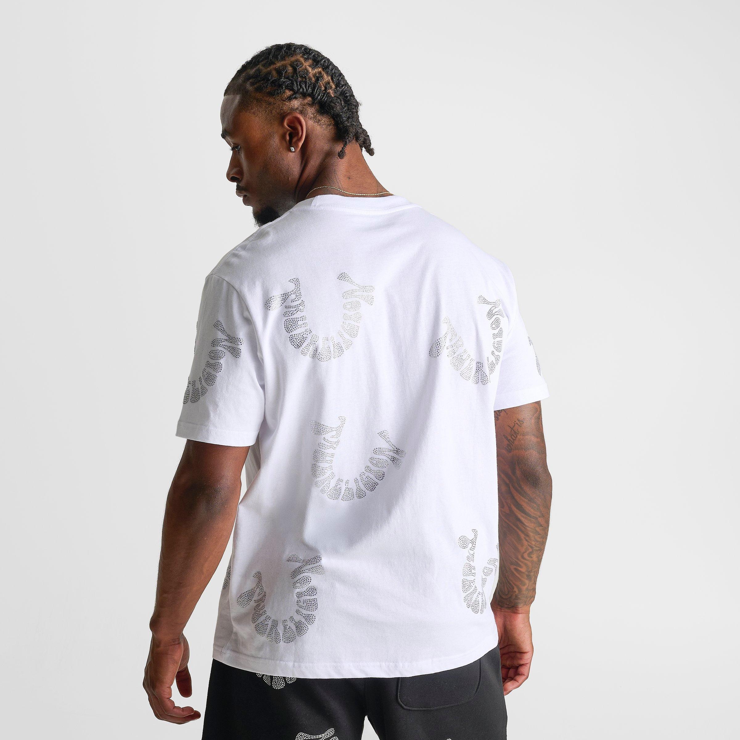 Men's True Religion Warped Logo Rhinestone Heavyweight T-Shirt