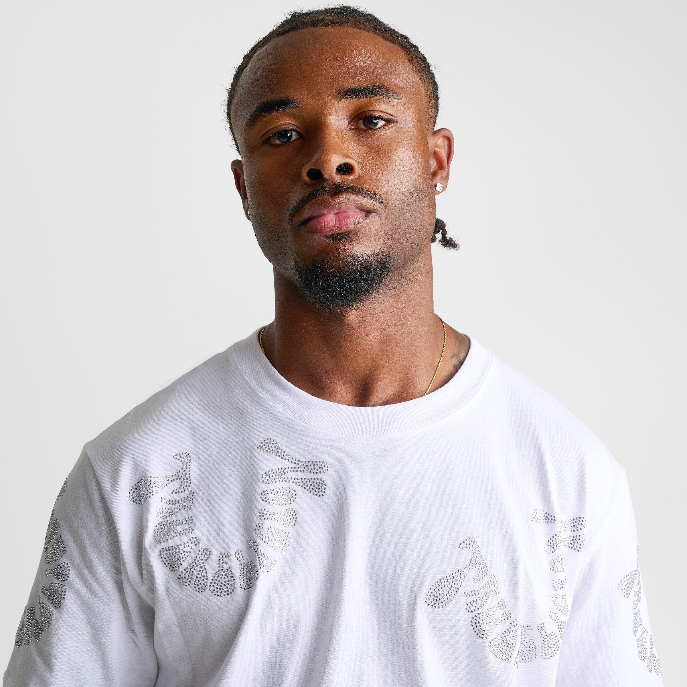 Men's True Religion Warped Logo Rhinestone Heavyweight T-Shirt