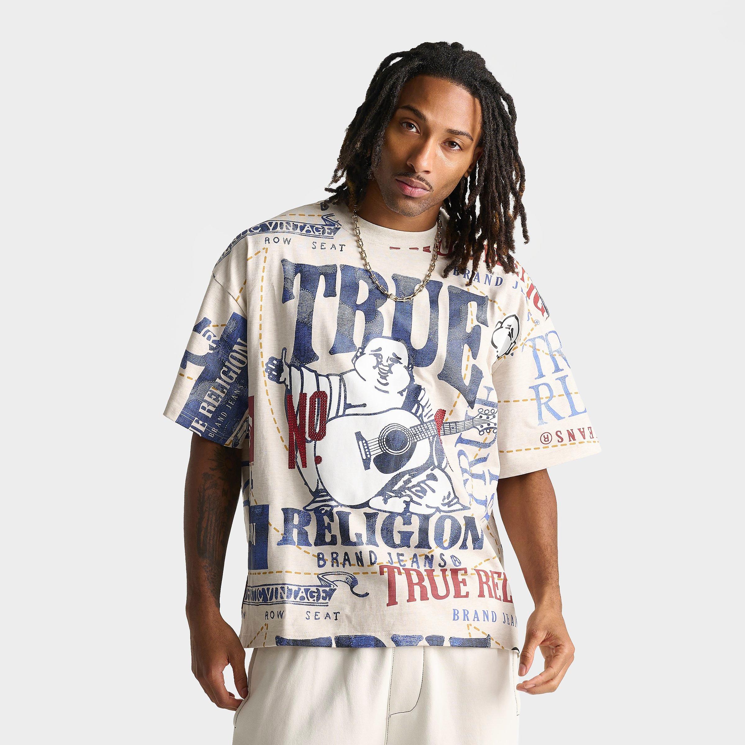 Men's True Religion No. 1 Logo Allover Print Heavyweight Oversized T-Shirt