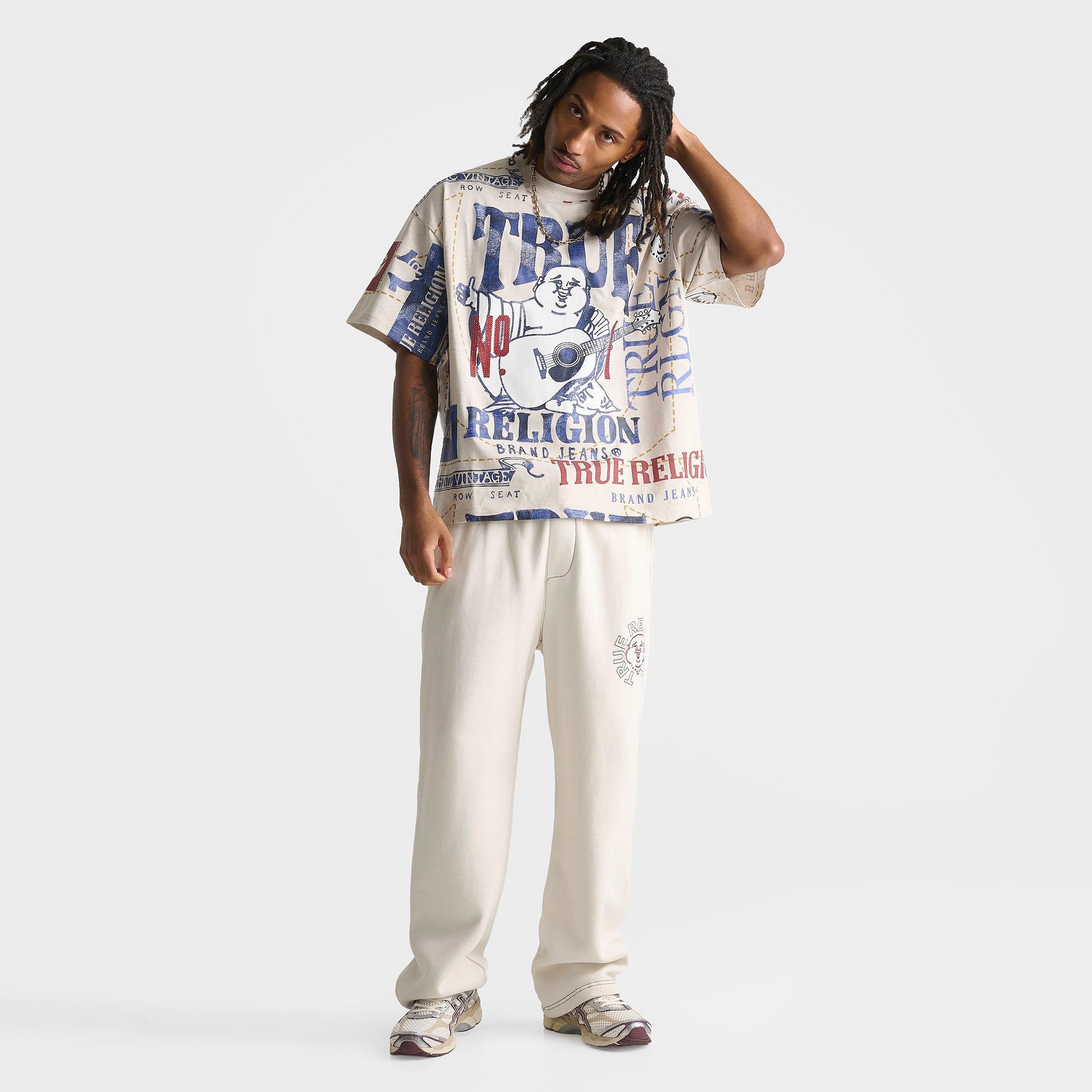 Men's True Religion No. 1 Logo Allover Print Heavyweight Oversized T-Shirt