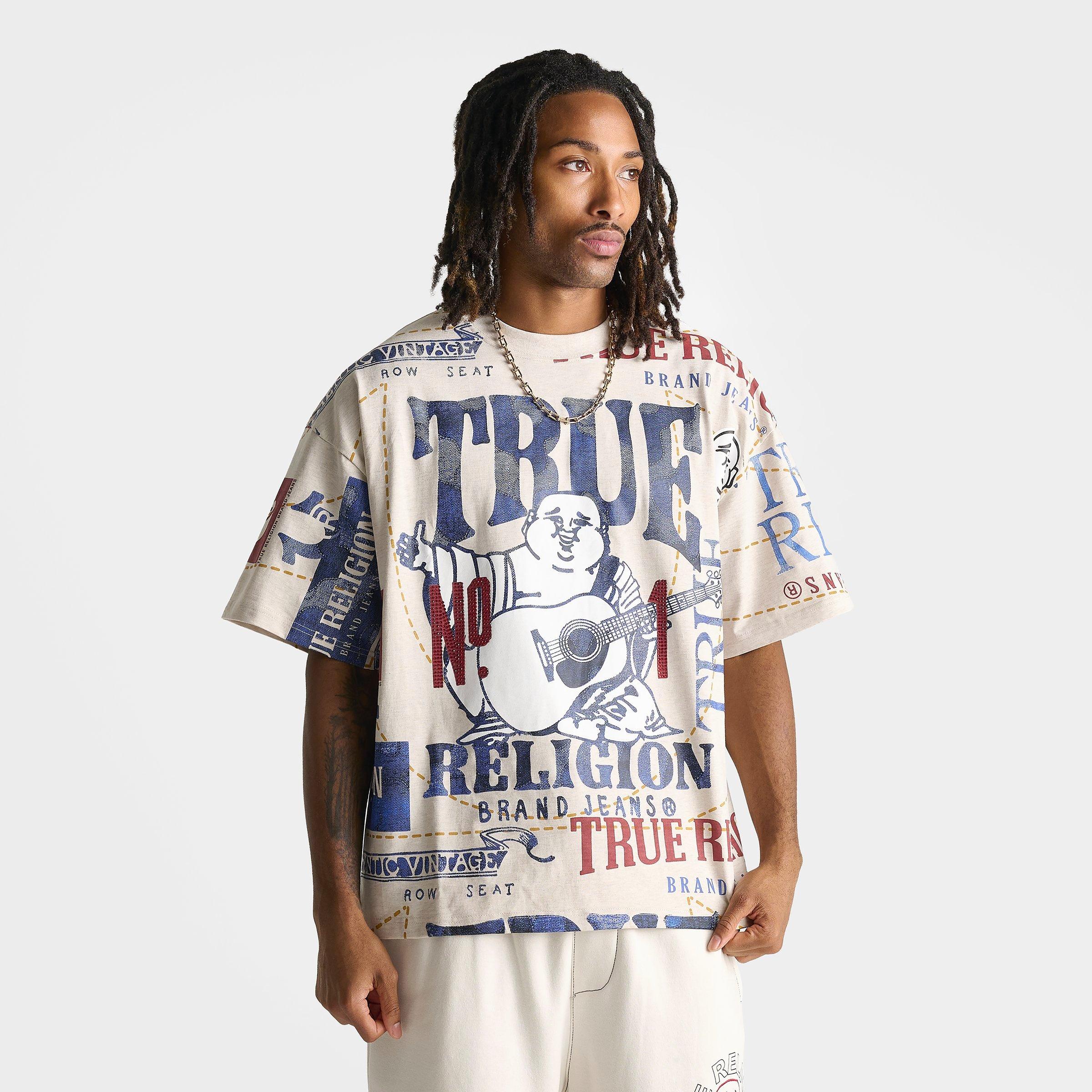 Men's True Religion No. 1 Logo Allover Print Heavyweight Oversized T-Shirt