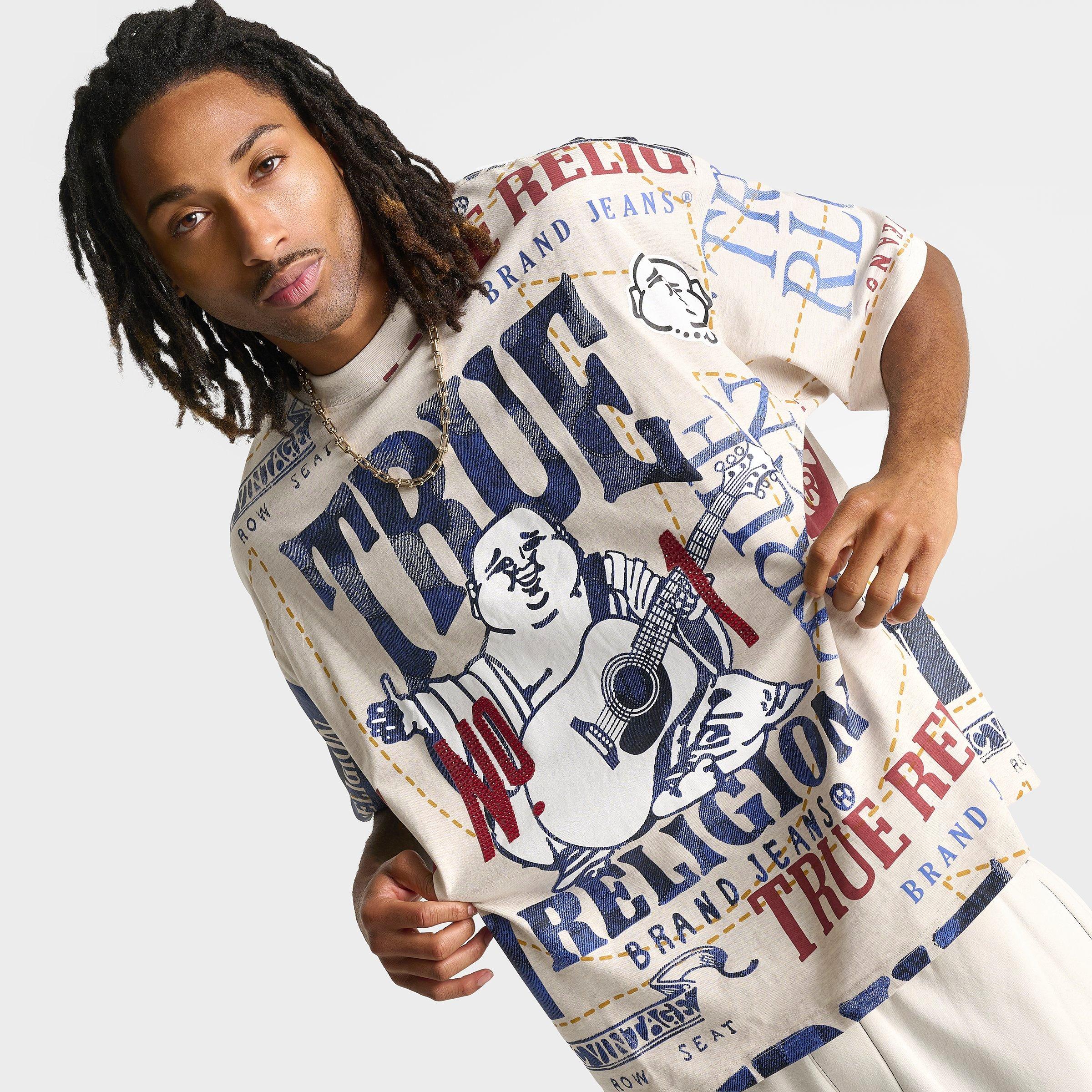Men's True Religion No. 1 Logo Allover Print Heavyweight Oversized T-Shirt