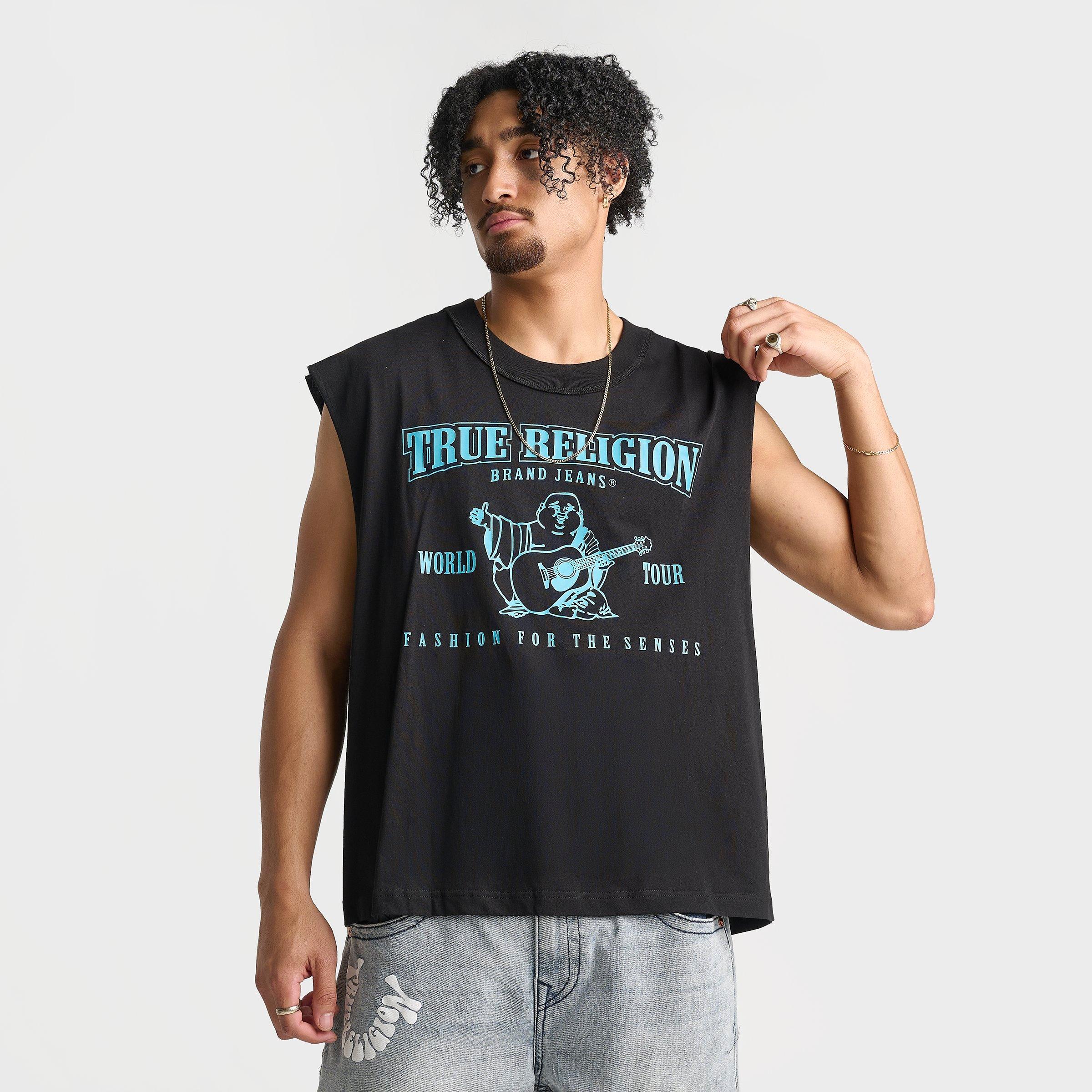Men's True Religion World Tour Sleeveless Cut Off T-Shirt