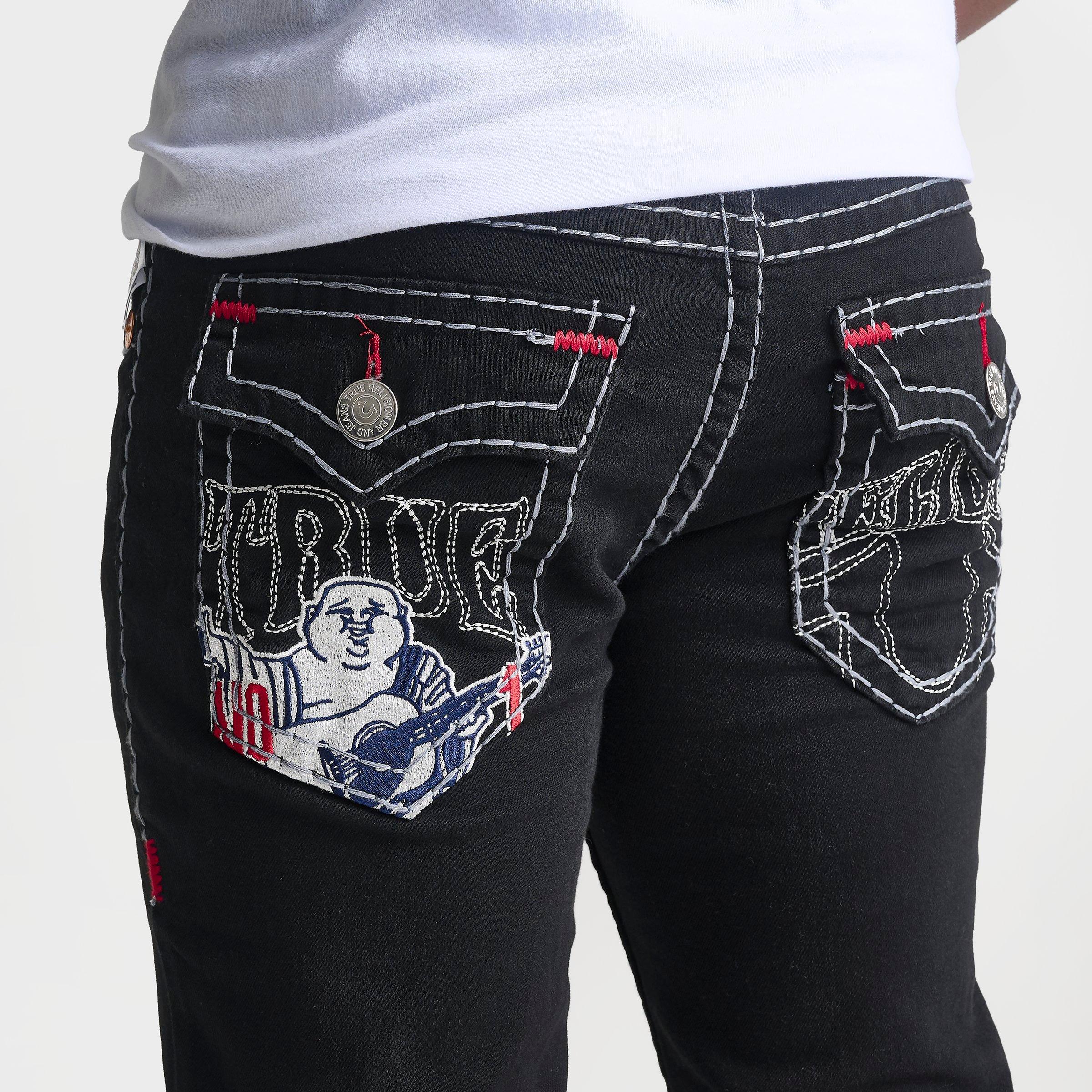 Men's True Religion Ricky Embroidered Super T Flap Straight Denim Jeans