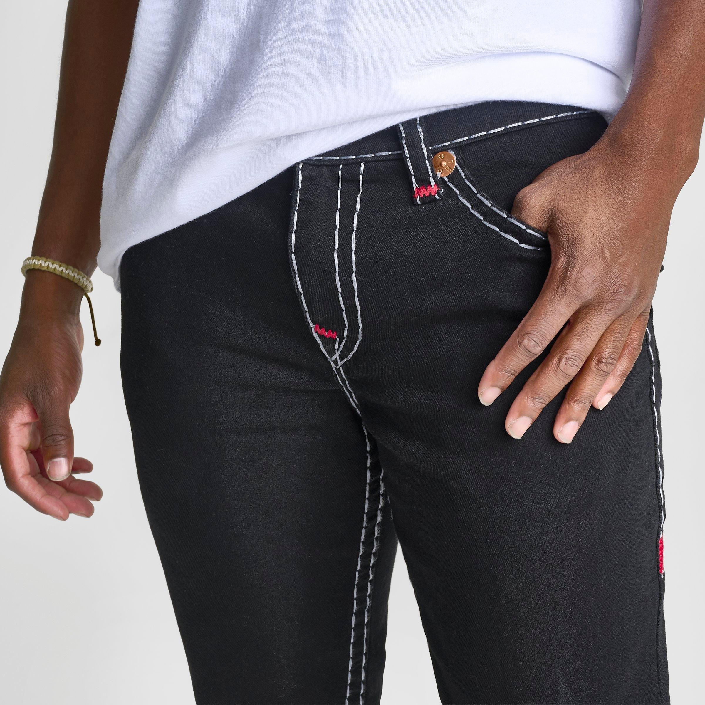 Men's True Religion Ricky Embroidered Super T Flap Straight Denim Jeans