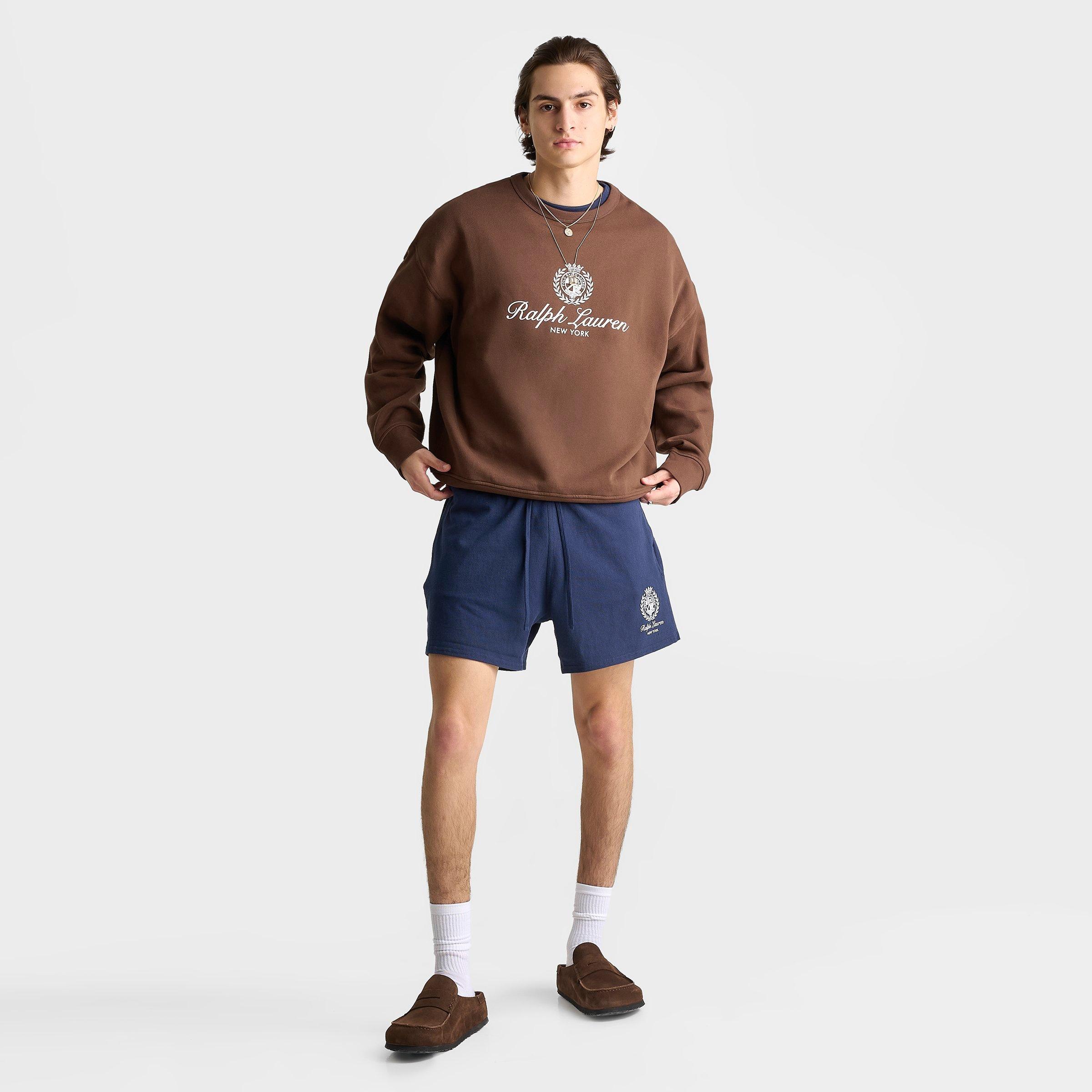 Men's Polo Ralph Lauren Script Crest Logo Fleece Crewneck Sweatshirt