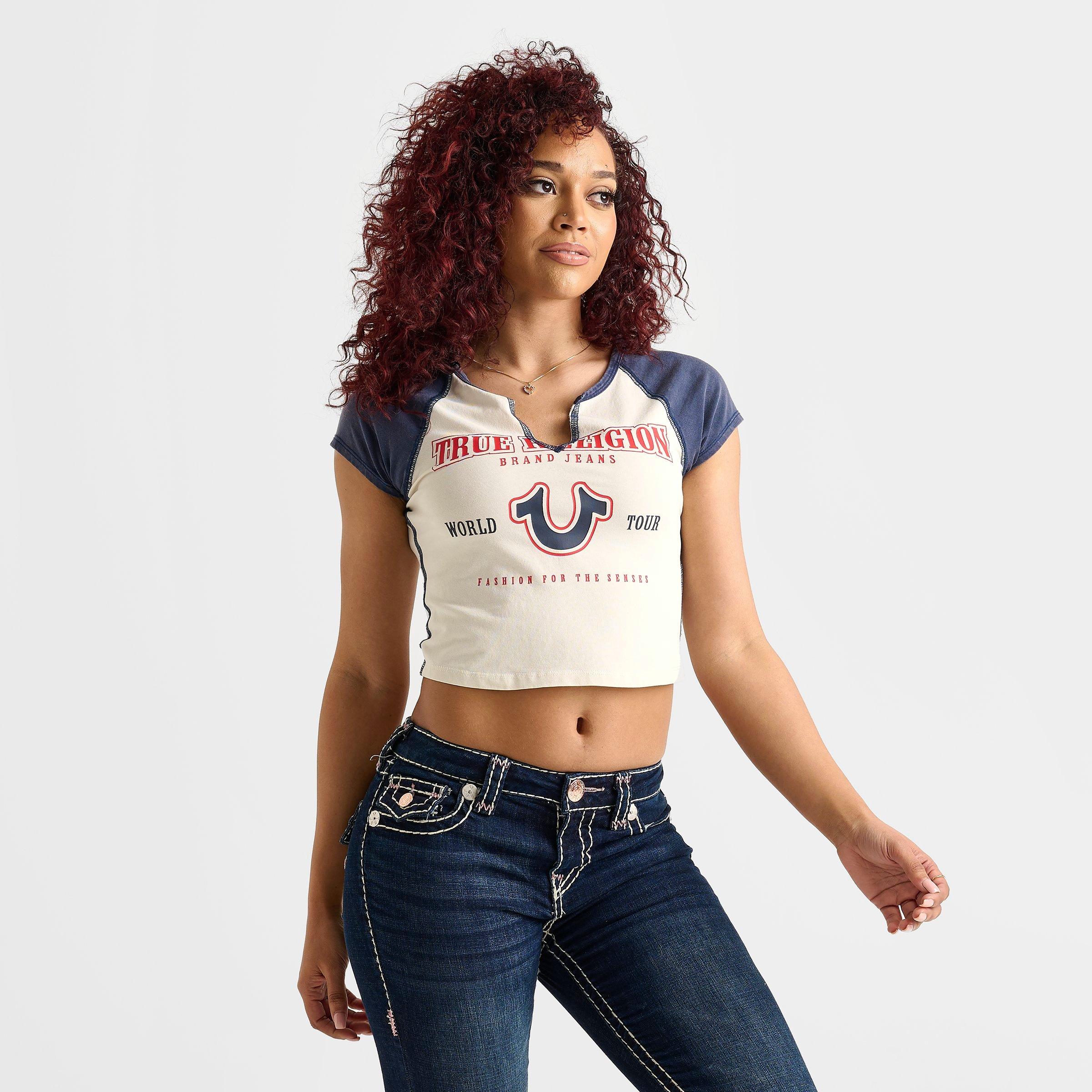 Women's True Religion Raglan Logo Baby T-Shirt