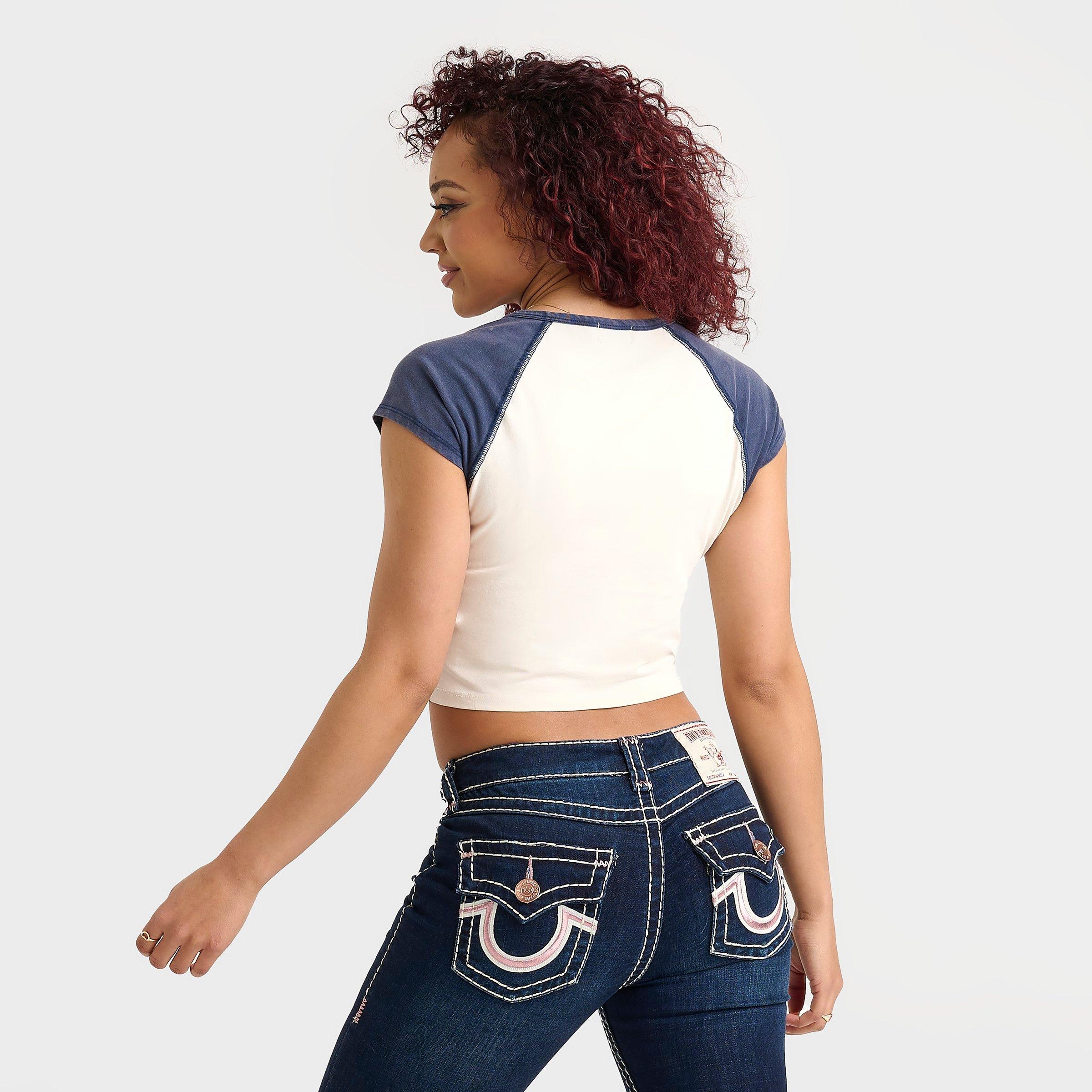 Women's True Religion Raglan Logo Baby T-Shirt
