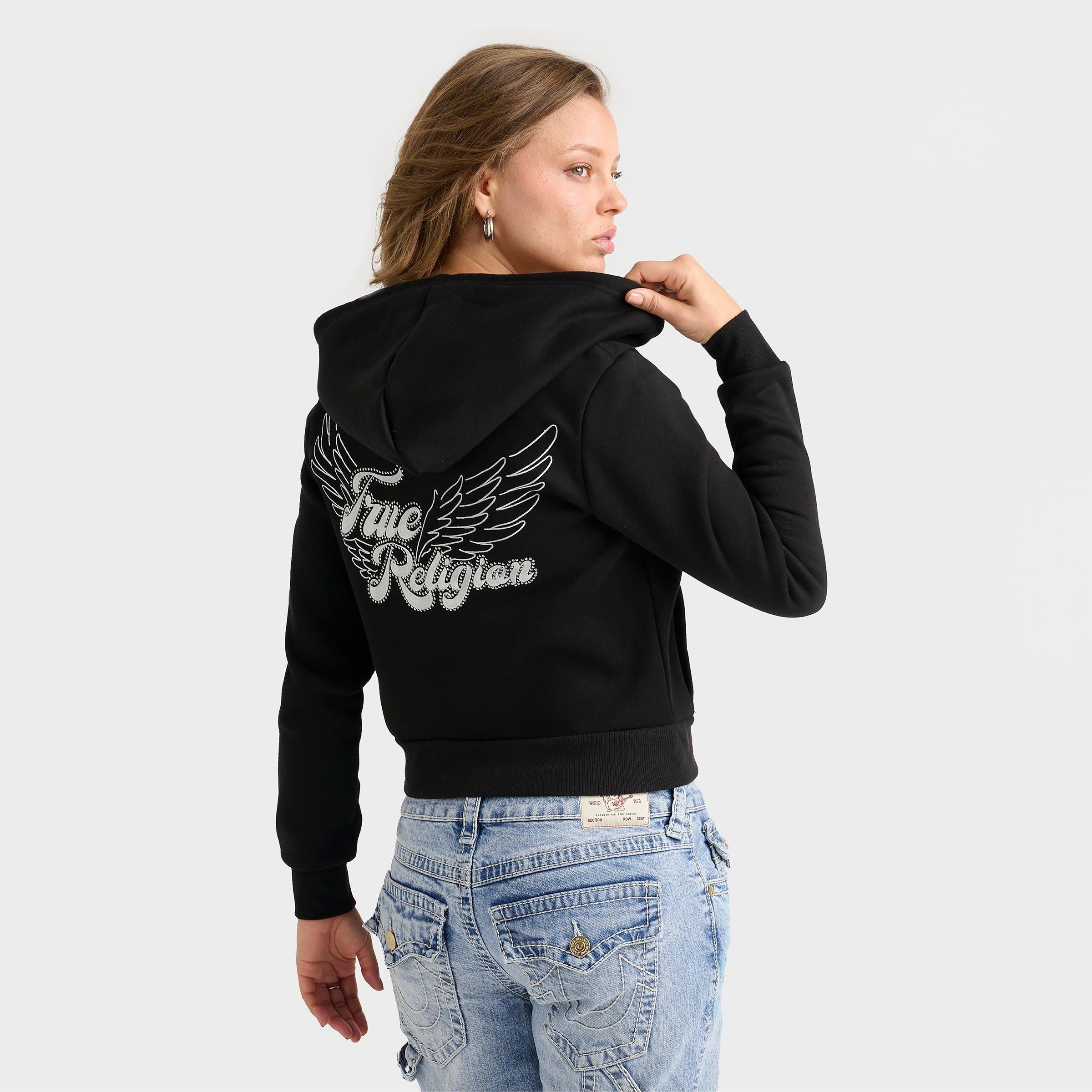 Women's True Religion Crystal Wing Full-Zip Hoodie