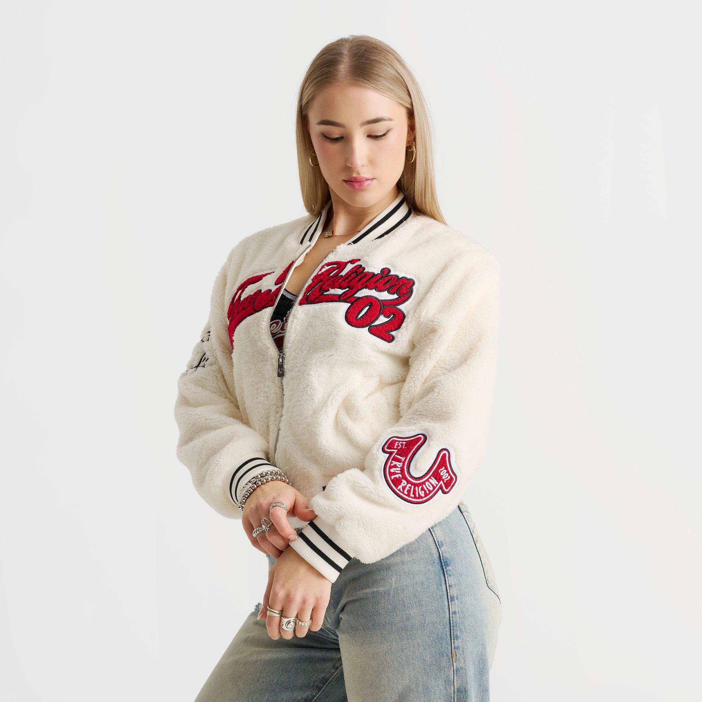 Women's True Religion Varsity Chenille Bomber Jacket