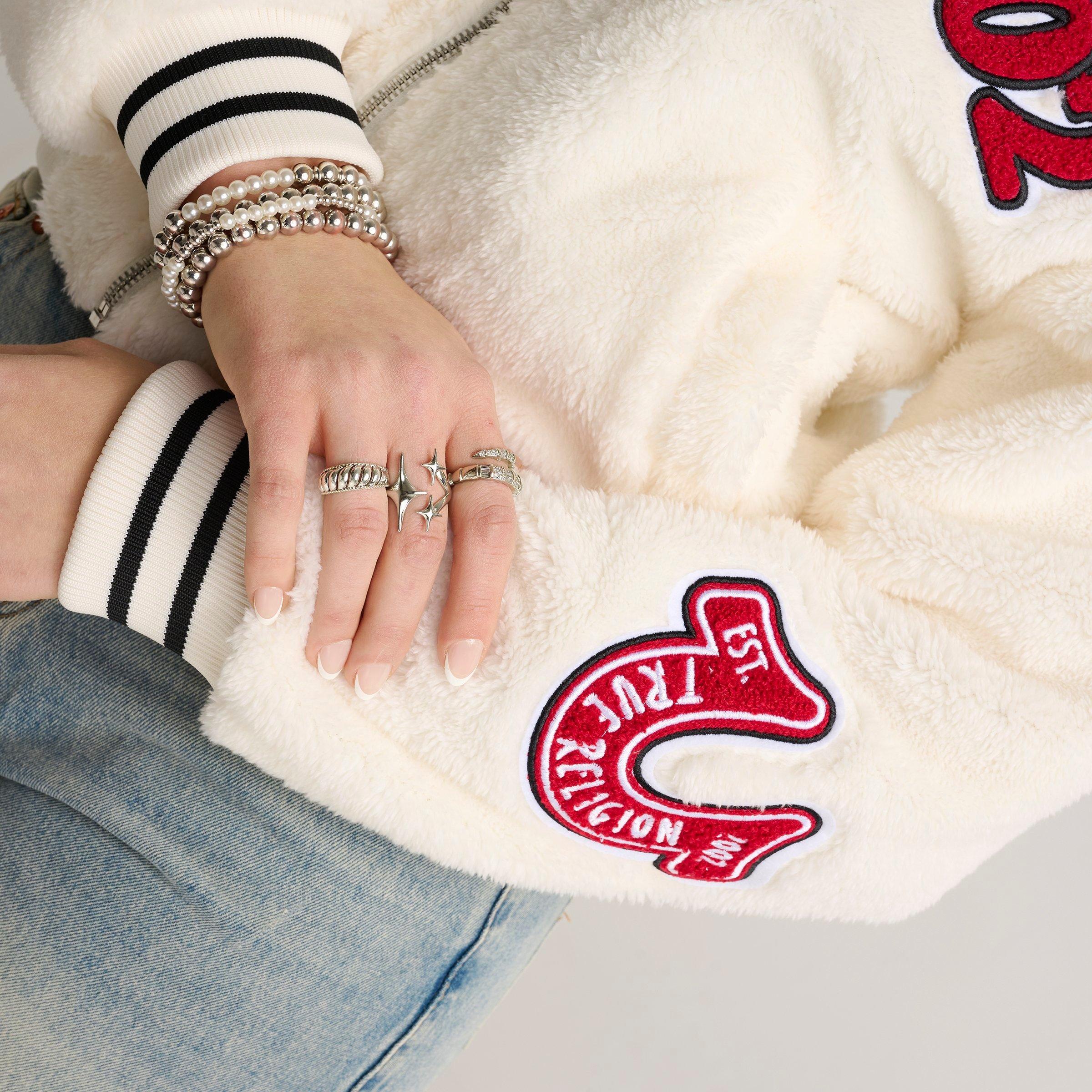 Women's True Religion Varsity Chenille Bomber Jacket