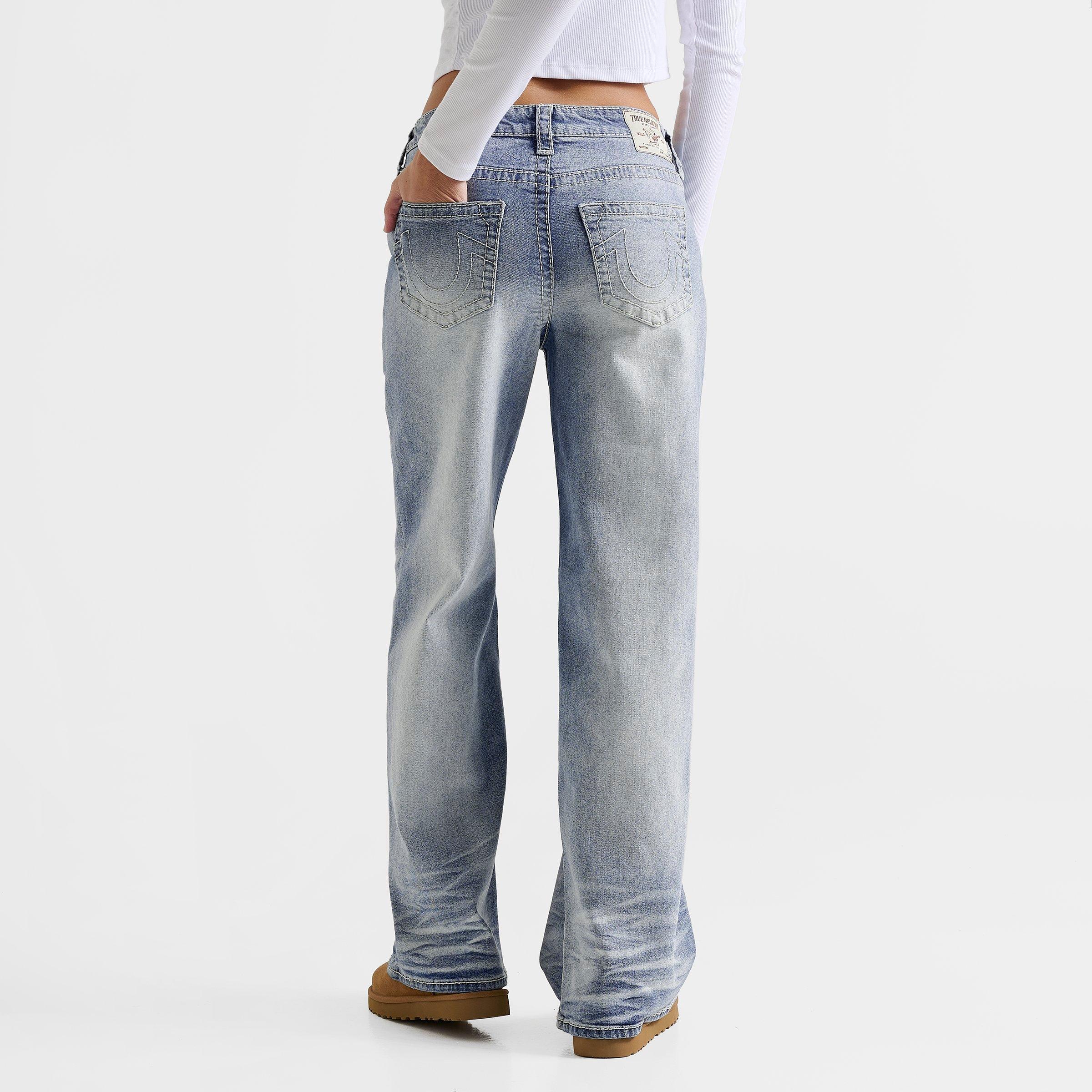 Women's True Religion Bobbi Mid Rise Big T Baggy Jeans