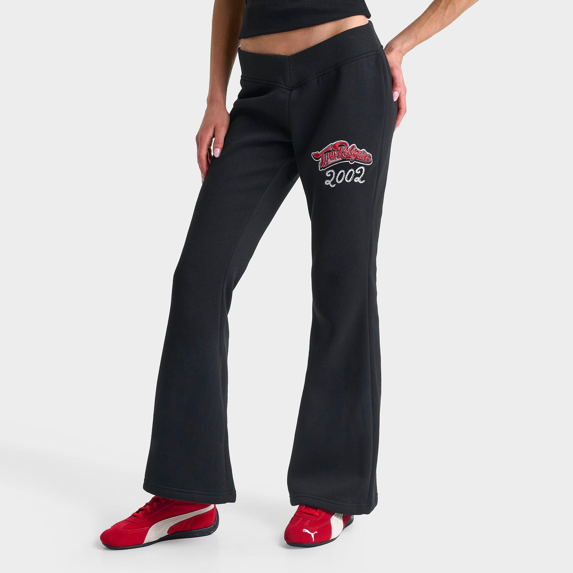 Women's True Religion Crystal V-Waist Flare Jogger Pants