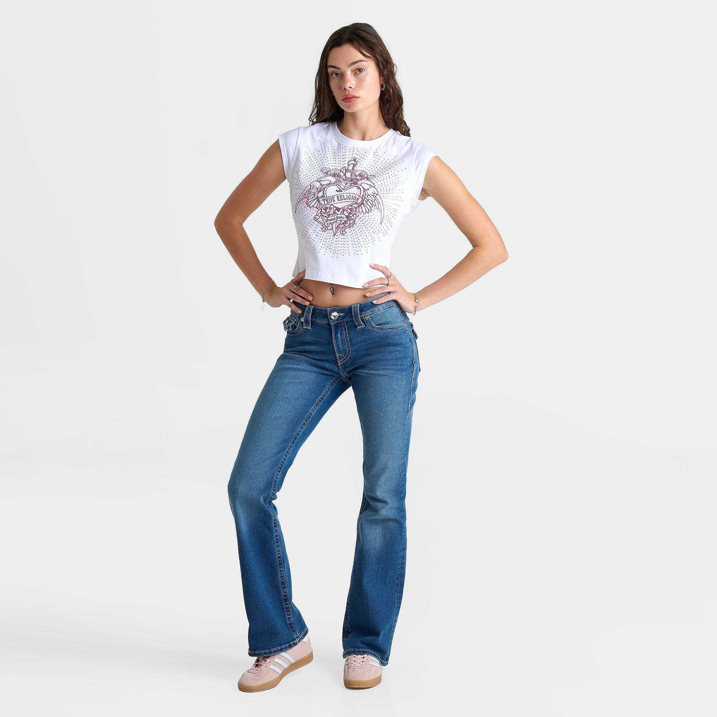 Women's True Religion Crystal Winged Heart Baby T-Shirt