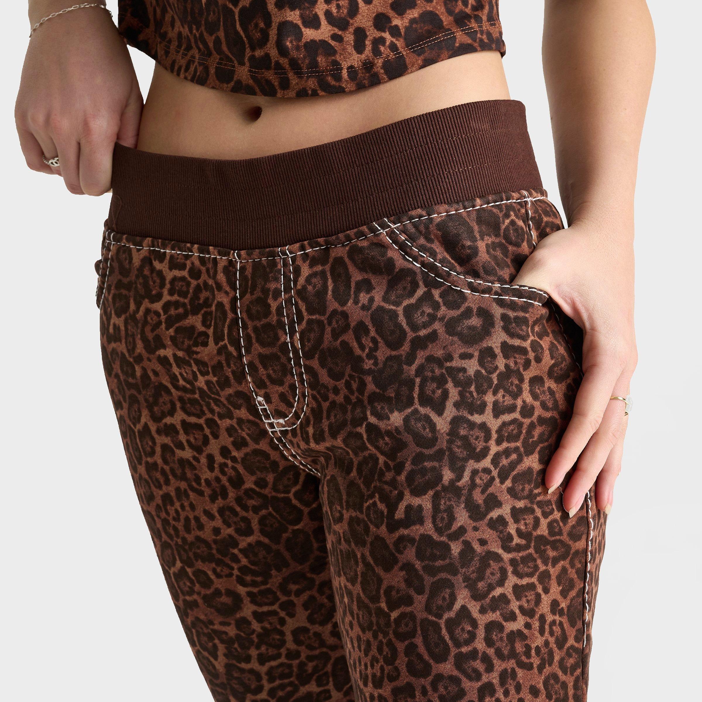 Women's True Religion Leopard Big T Flare Sweatpants