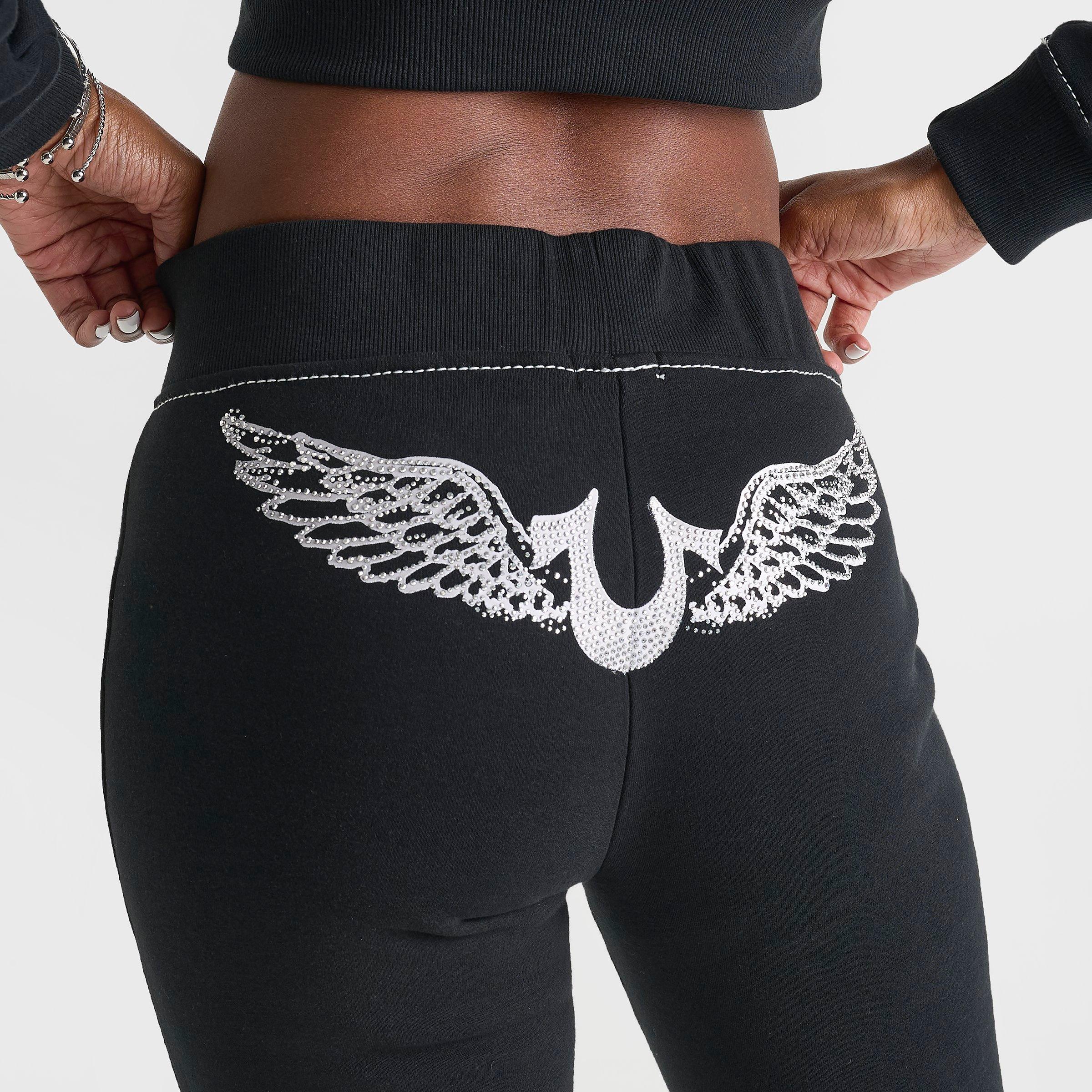 Women's True Religion Crystal Wing Big T Flare Sweatpants