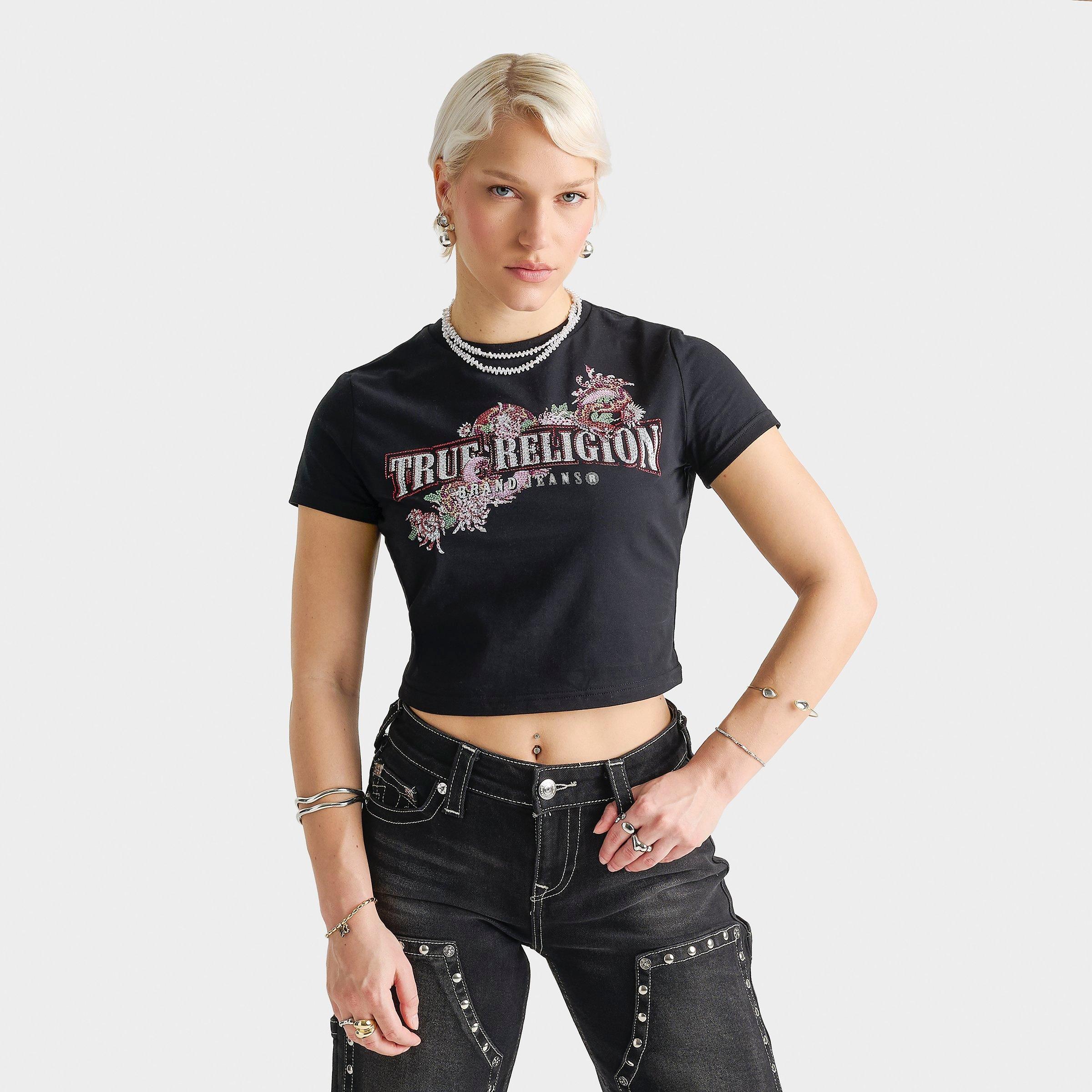 Women's True Religion Crystal Snake Baby T-Shirt