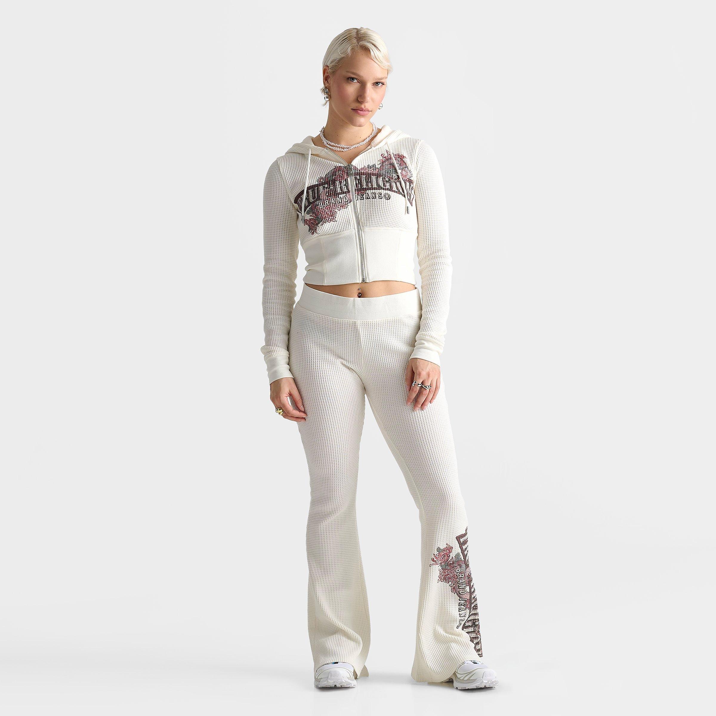 Women's True Religion Waffle Knit Contour Full-Zip Hoodie