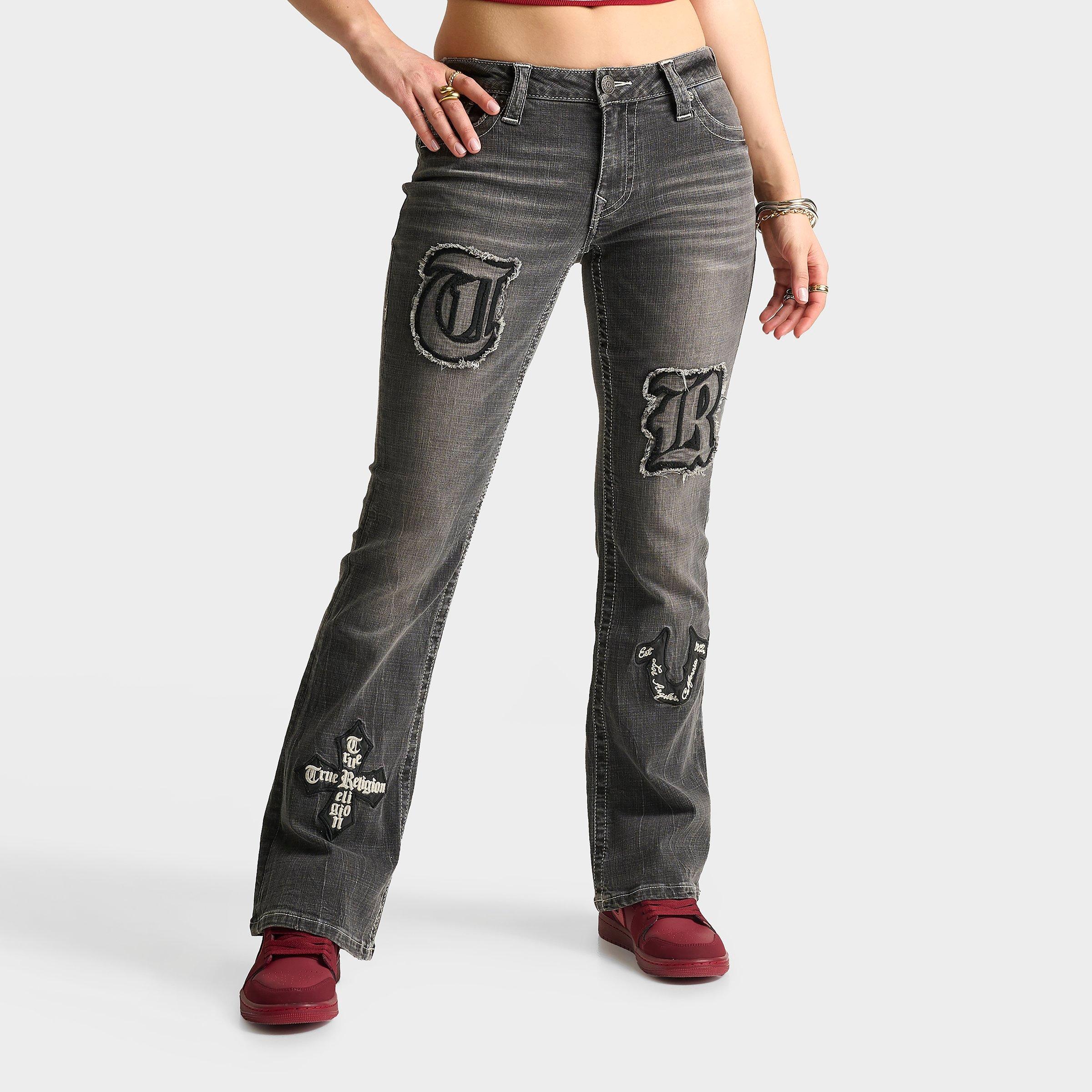 Women's True Religion Becca Appliqué Mid-Rise Bootcut Jeans